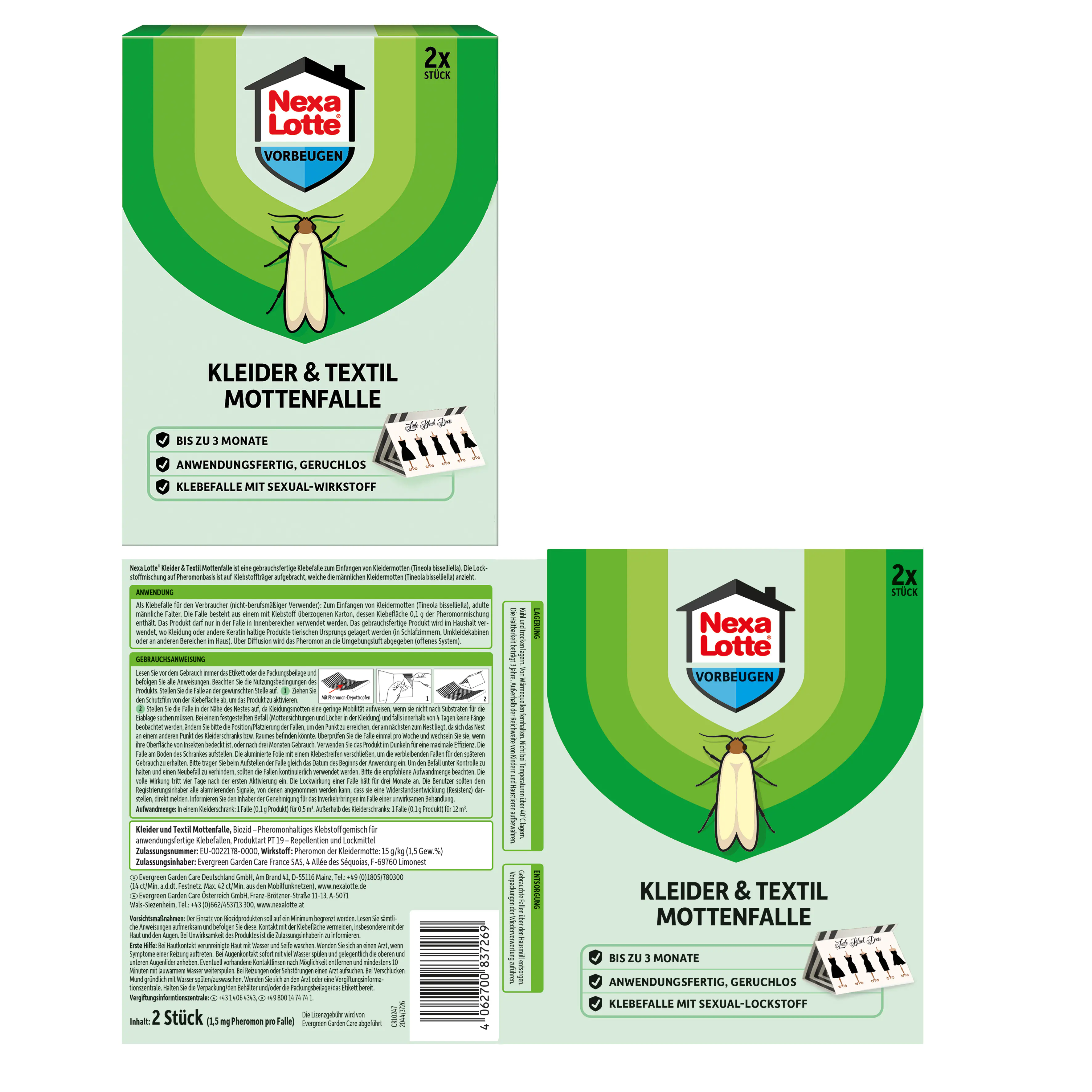 Nexa Lotte Kleider & Textilschutz Mottenfalle 2 Stück