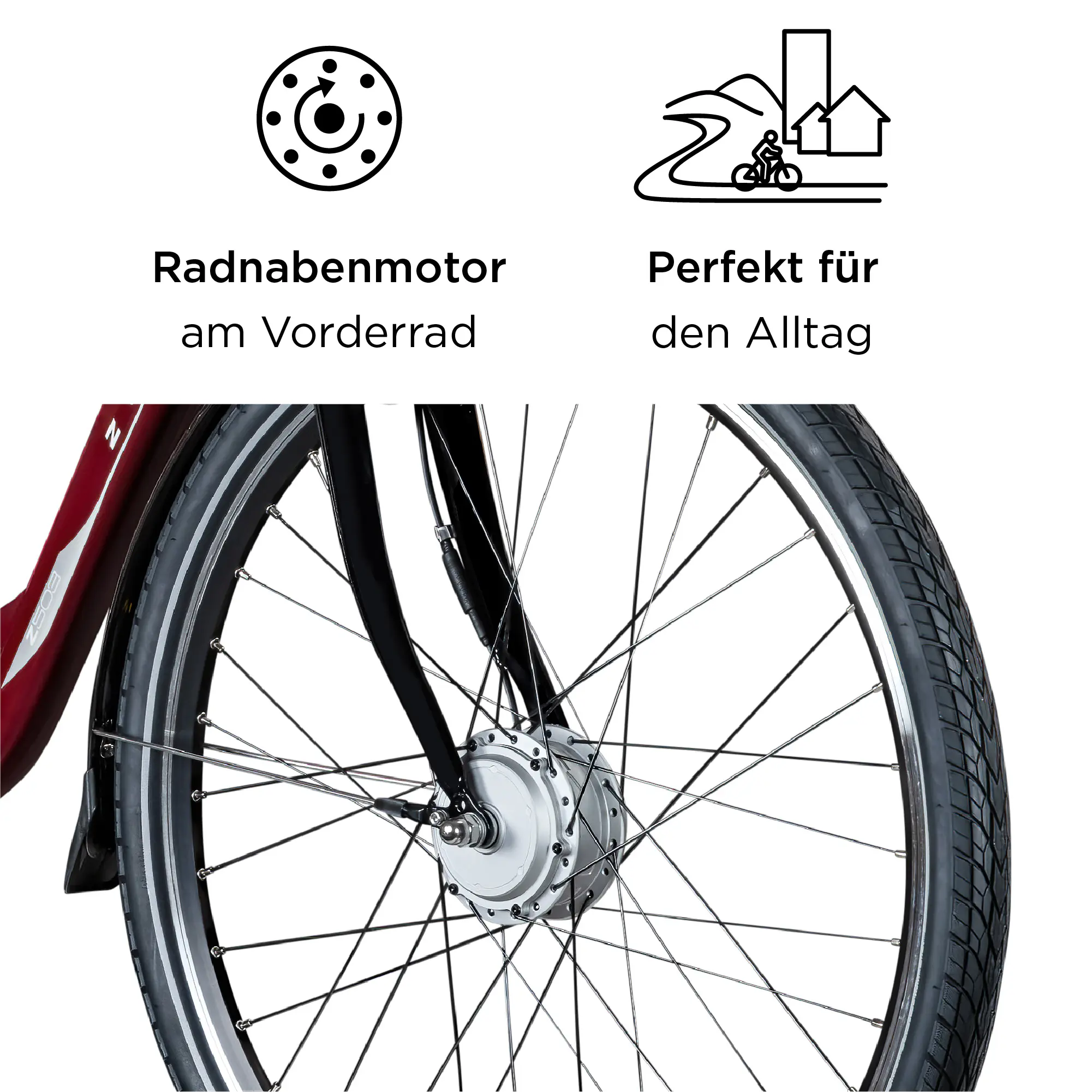 Zündapp E-Bike Z503 City 28 Zoll 7-Gang 522 Wh weinrot