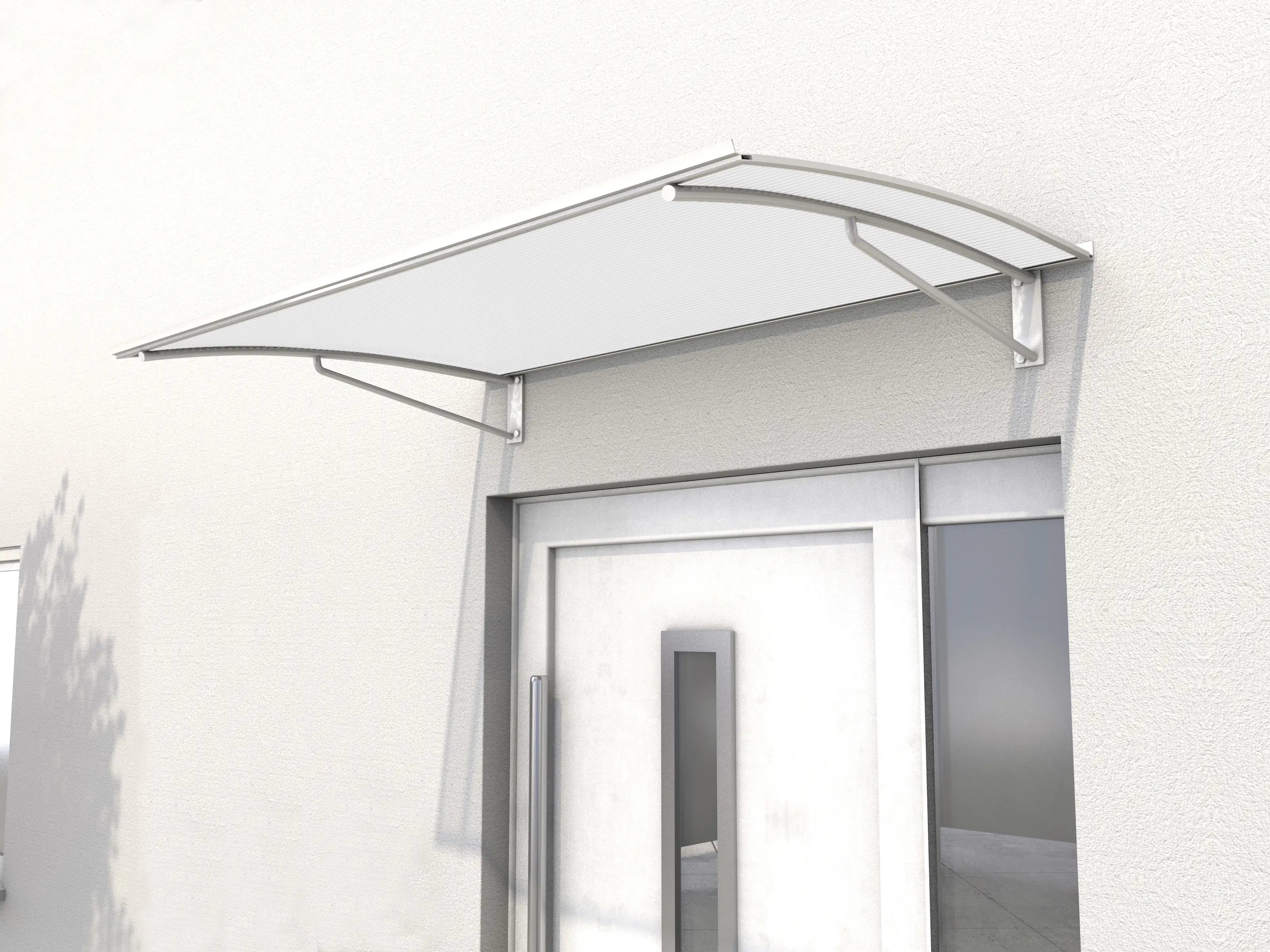 Gutta Aktions-Vordach Aluminium weiß, Polycarbonat klar