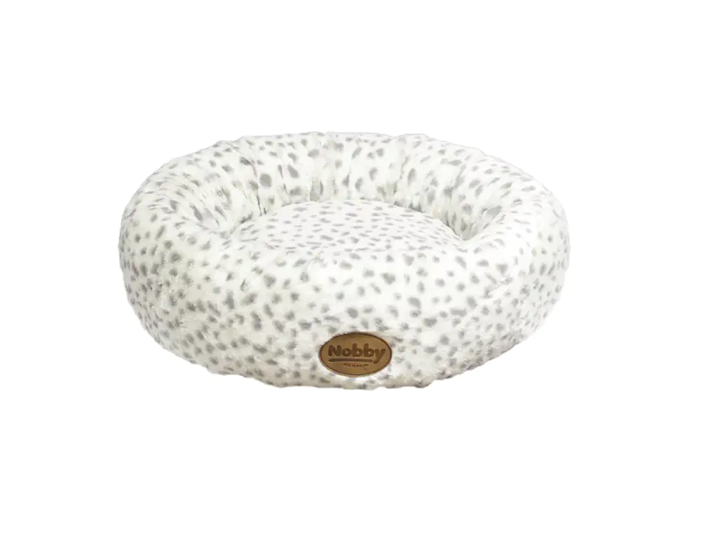 4033766601255 Nobby Kuschelbett Donut Alanis rund Ø 45 cm leopard/grau