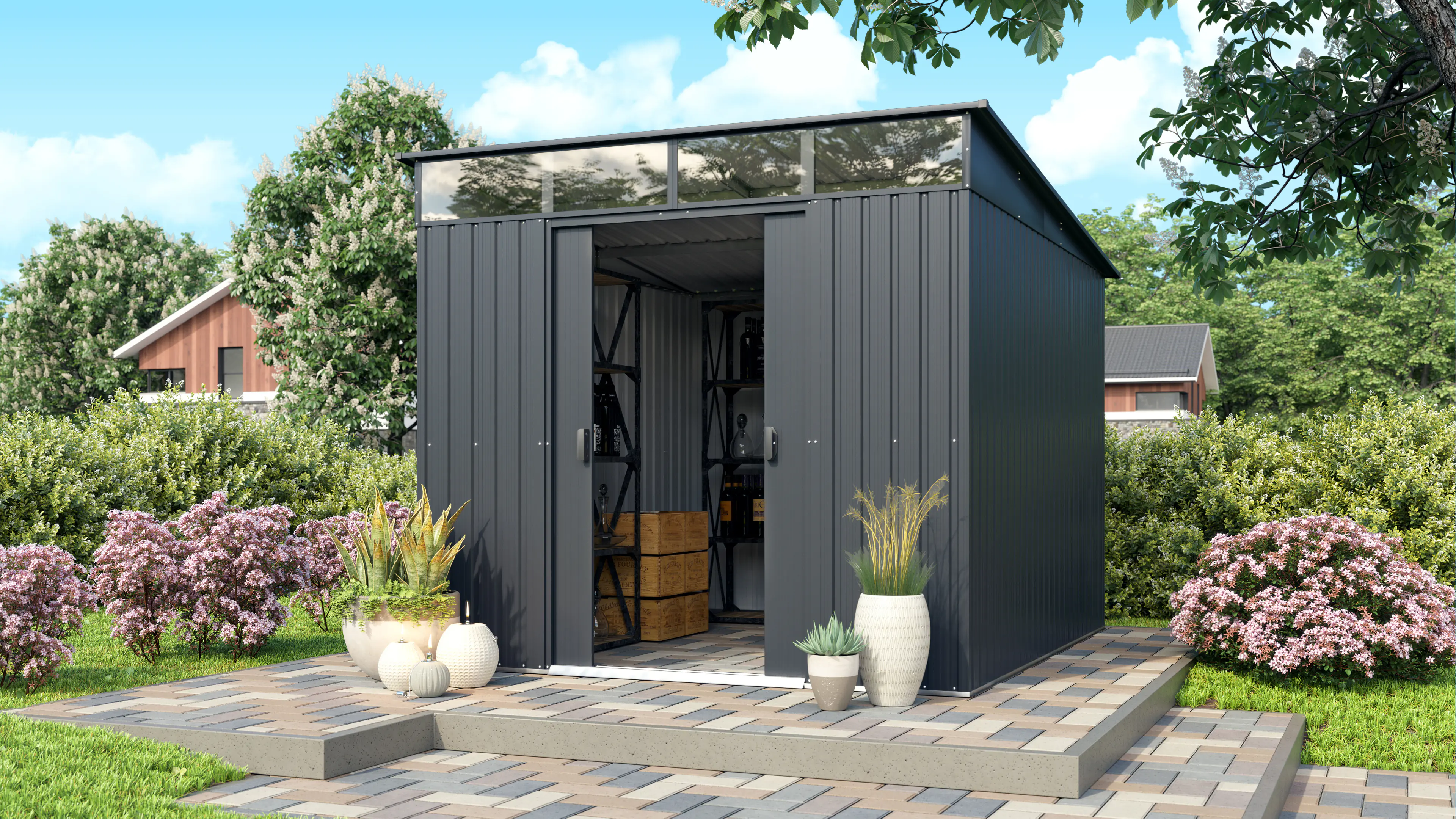 Pergart Metallgerätehaus Lübeck 89 224 x 267 cm anthrazit-matt