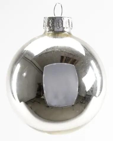 TrendLine Mini-Weihnachtskugeln aus Glas Ø 3,5 cm weiß-silber 16 Stück