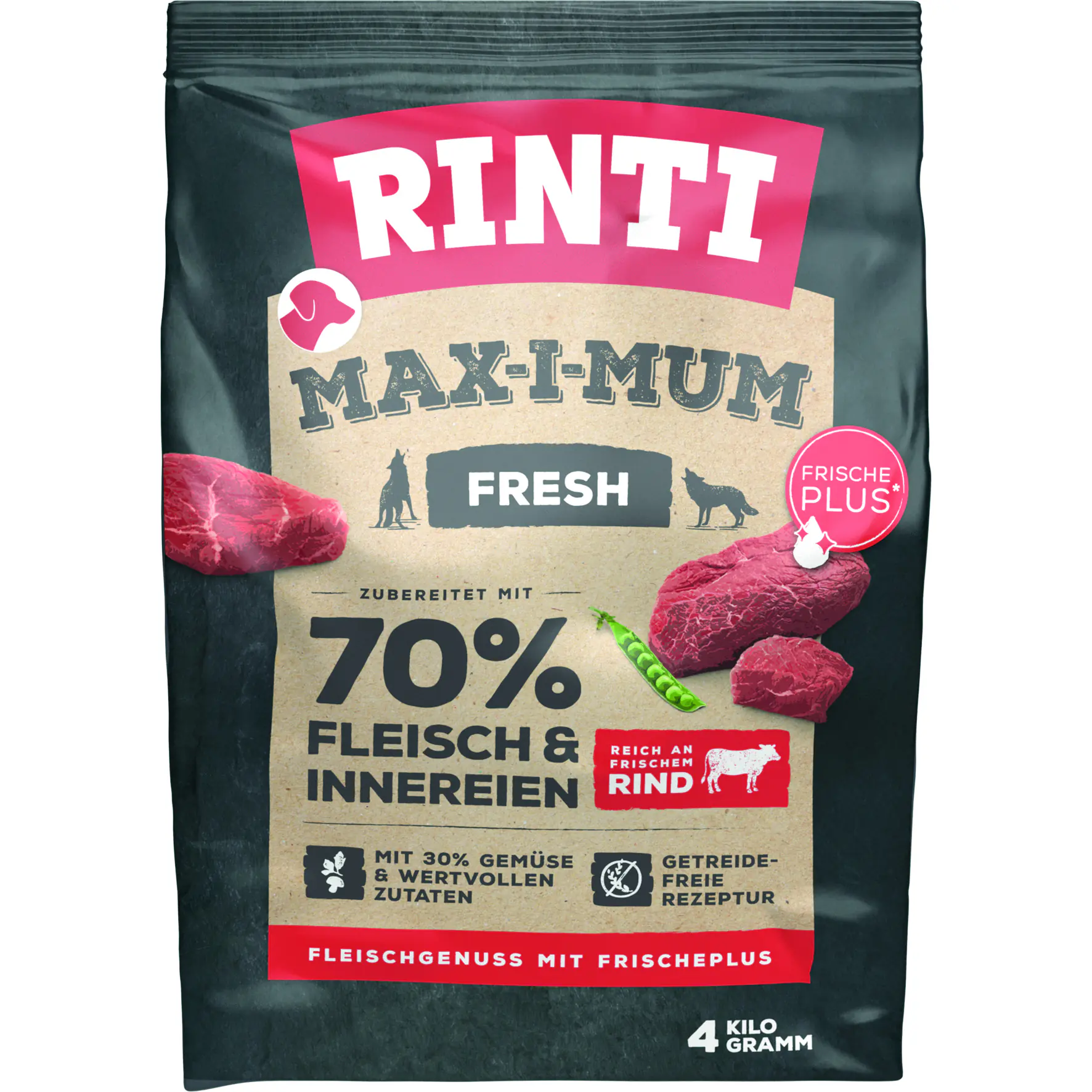 Rinti Max-i-Mum Hundetrockenfutter Adult 4 kg Rind