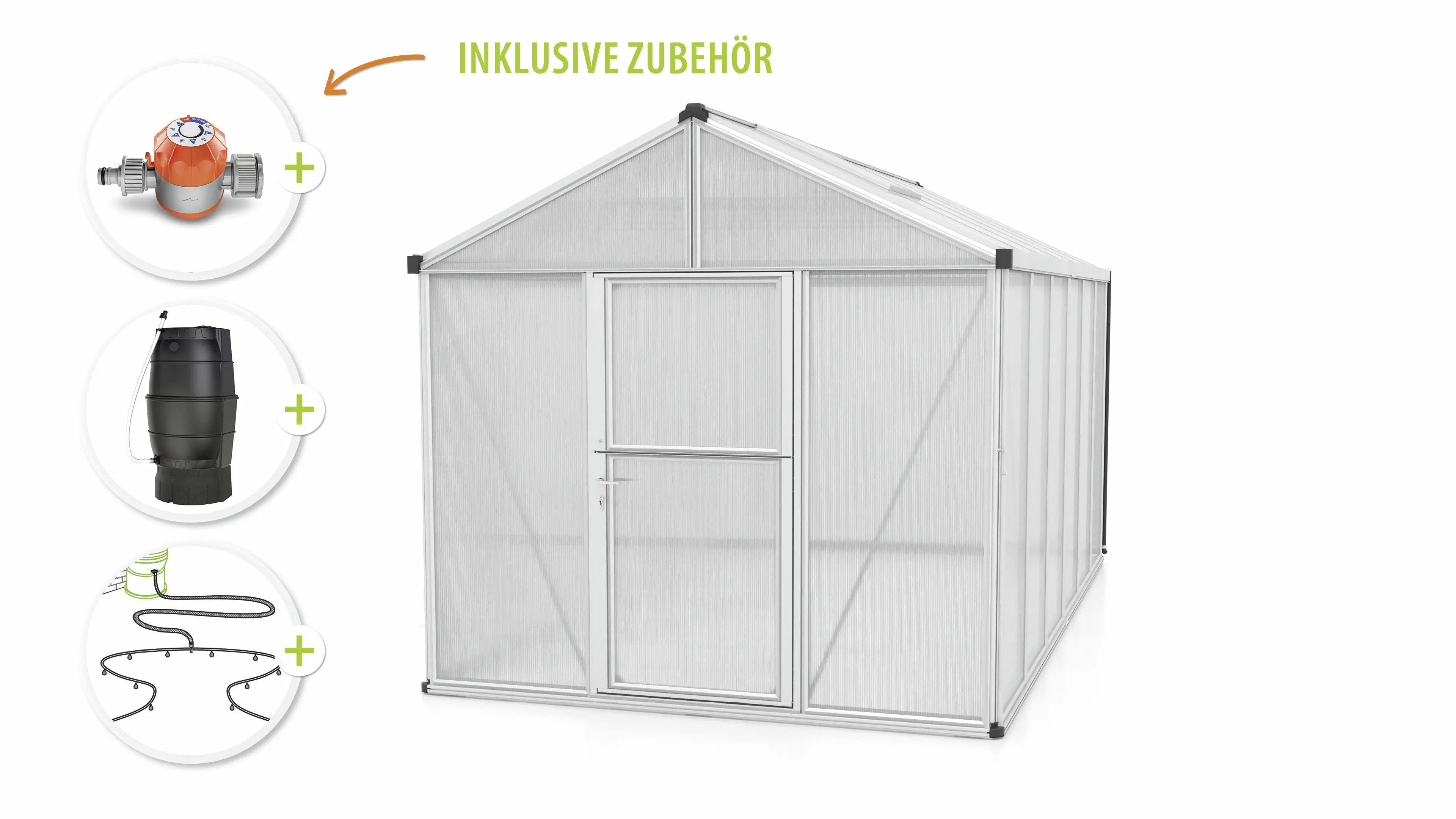 Vitavia Gewächshaus-Set Zeus 11900 HKP 16 mm alu 266 x 473 cm 