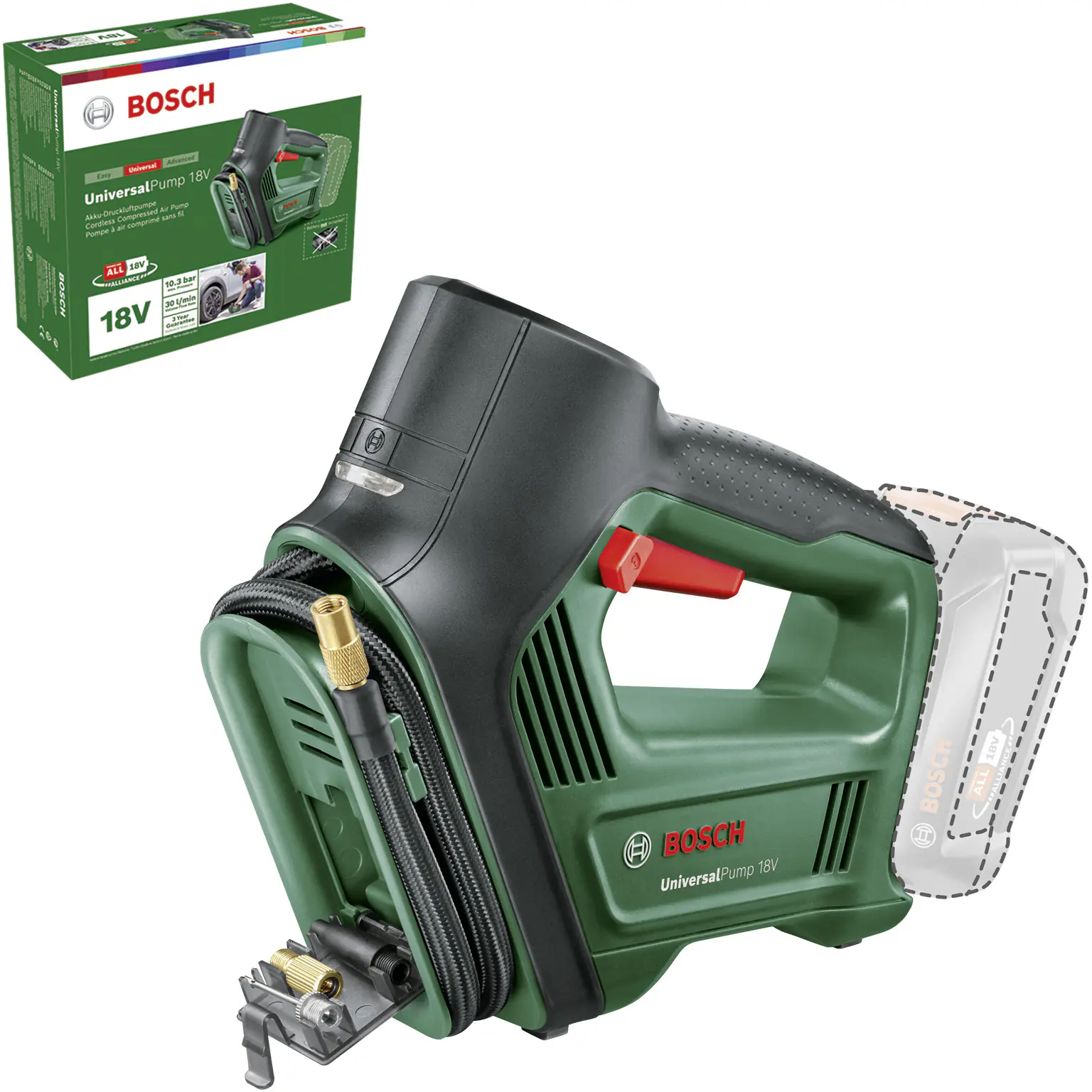 Bosch Akku-Druckluftpumpe UniversalPump 18V Solo