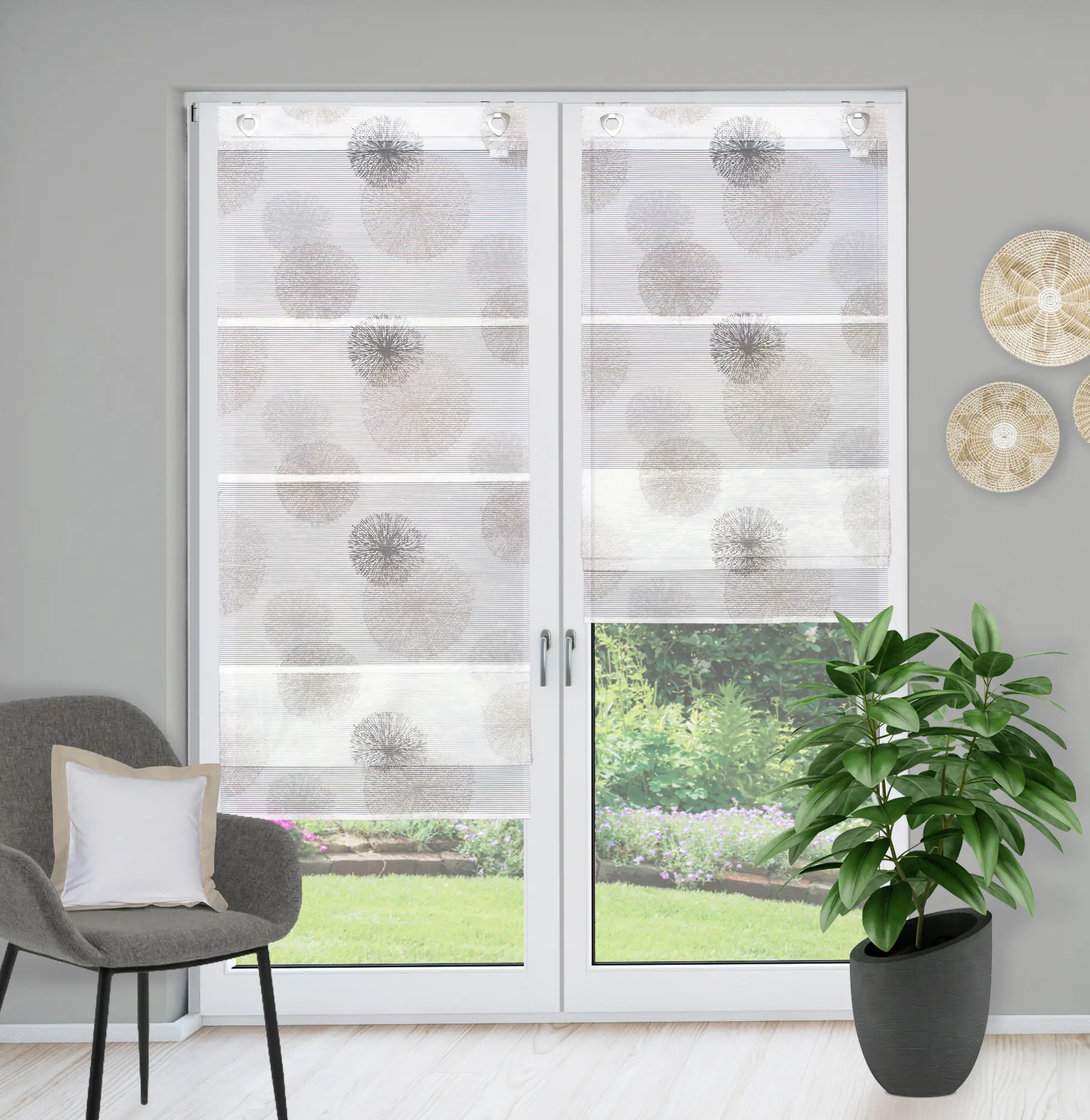 Magnetrollo Bambus Rawlins stein 210 x 70 cm 