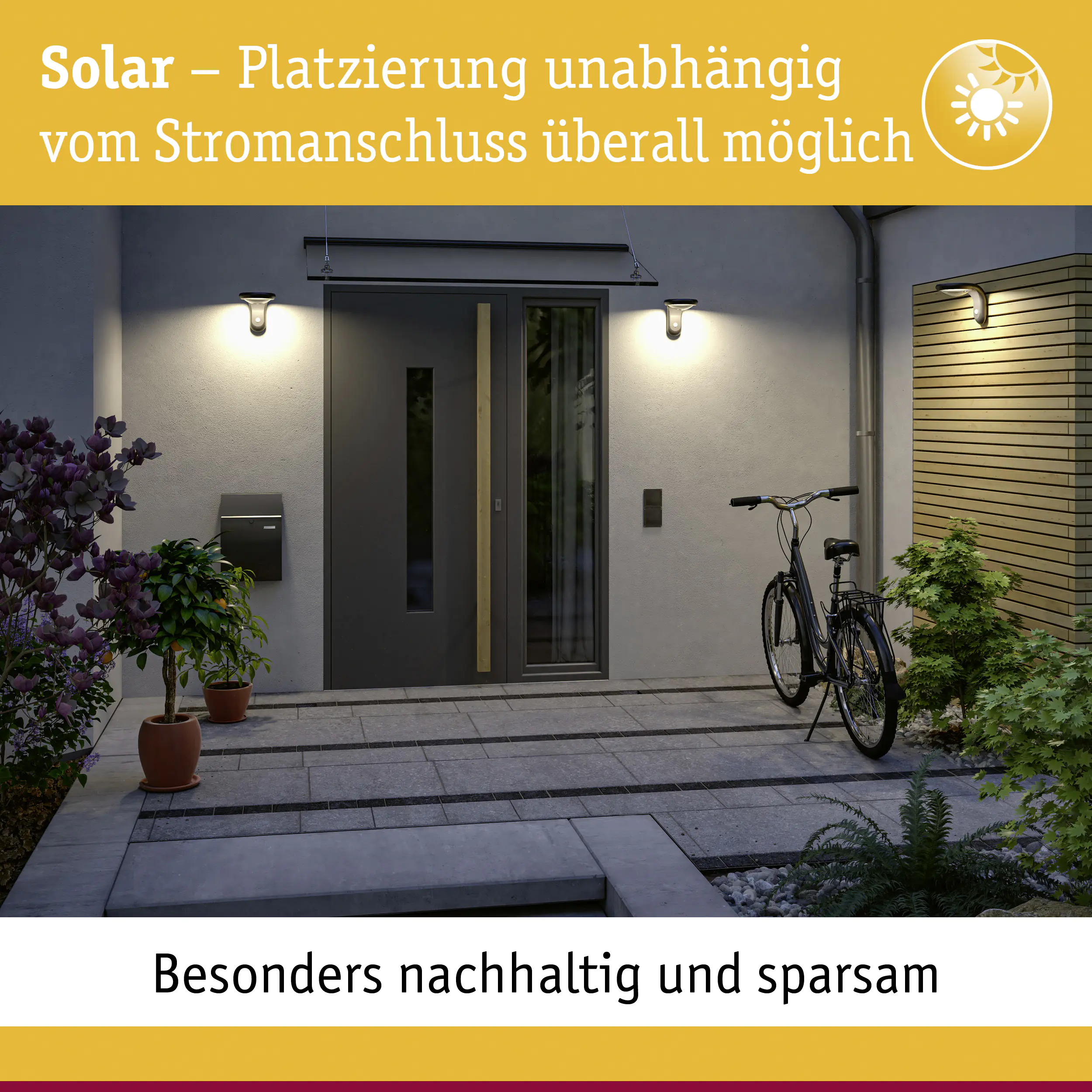 Paulmann Solar-Wandleuchte Borola anthrazit warmweiß mit Bewegungsmelder Paulmann Solar-Wandleuchte Borola anthrazit warmweiß mit Bewegungsmelder