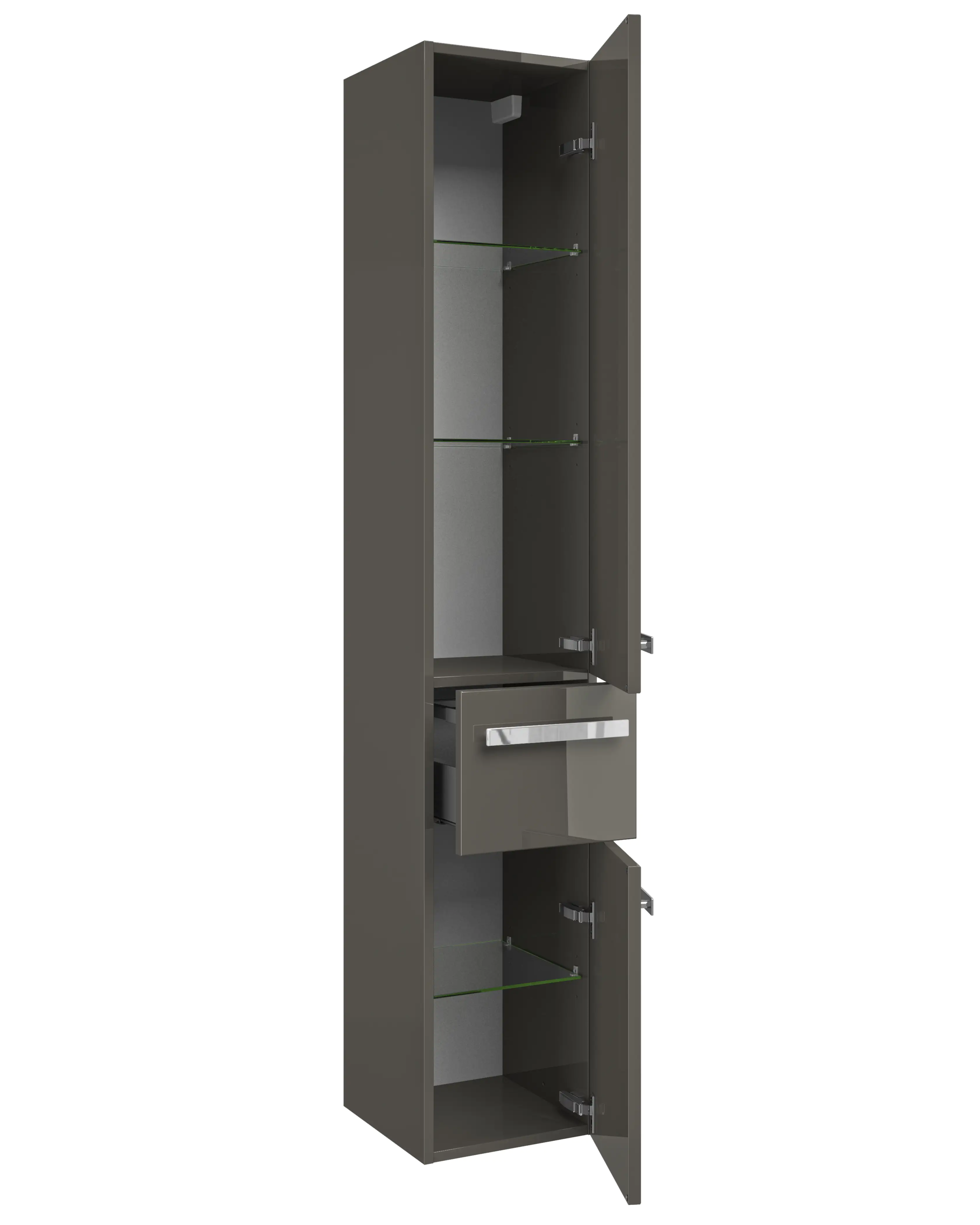 Pelipal Hochschrank Fokus 4005 Lack steingrau Hochglanz, Breite 30 cm