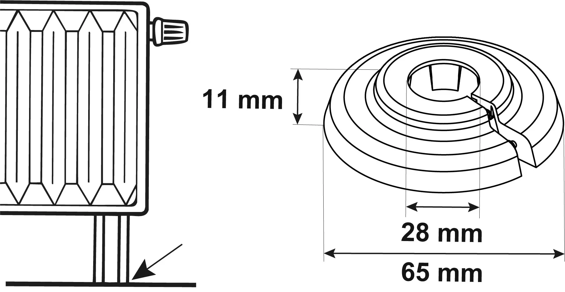 Cornat Heizungsrosette Ø 6,5 x 2,8 cm weiß - 4 Stück