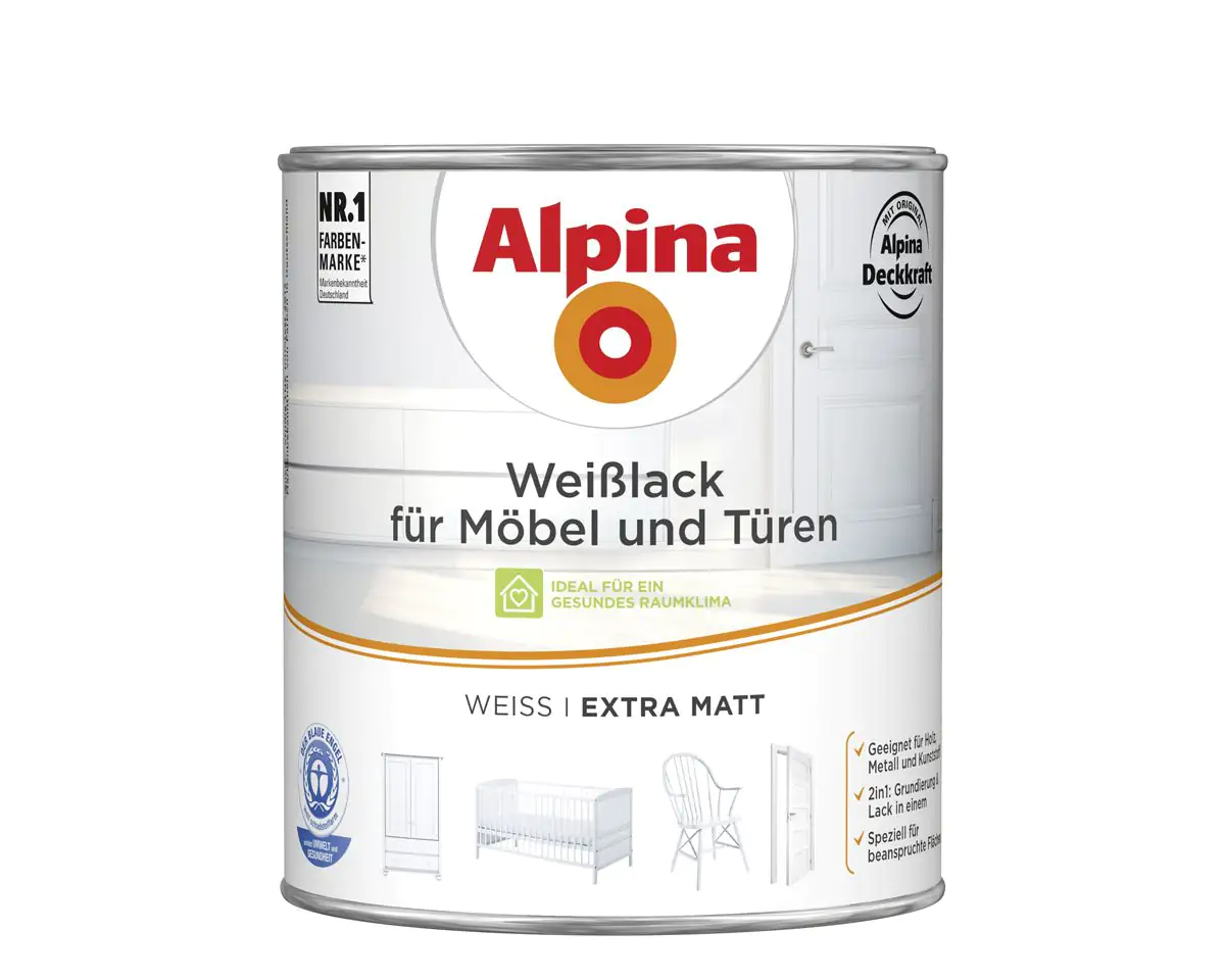 Alpina Weißlack für Möbel und Türen 2 L weiß extra matt Alpina Weißlack für Möbel und Türen 2 L weiß extra matt