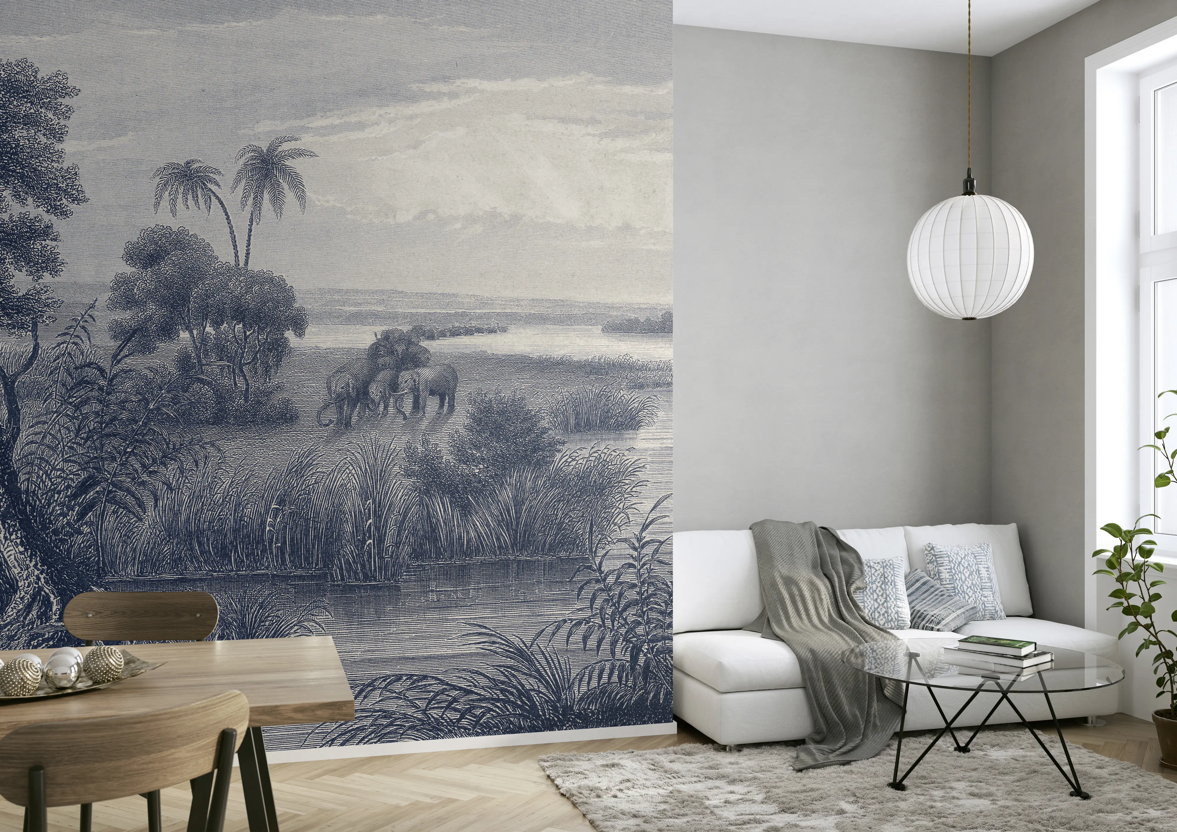 Rasch Vlies Fototapete 556124 Blau-Mittelblau Muster & Motive 2,65 m x 3,71 m