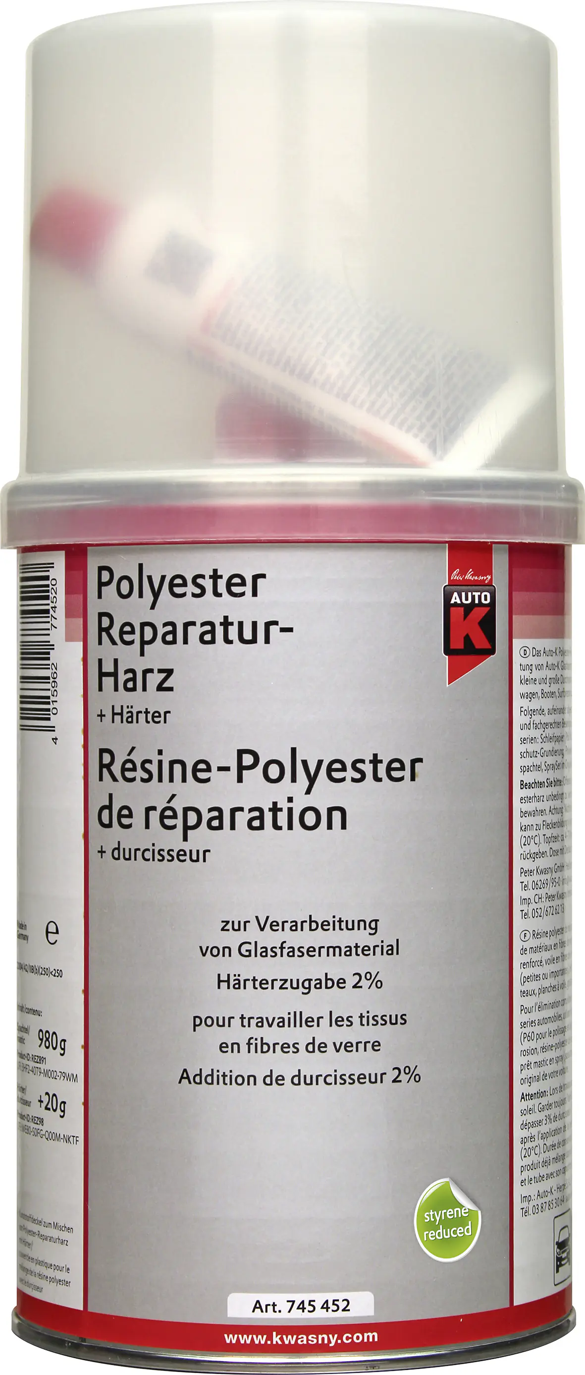 Auto-K Polyester Reparaturharz + Härter 1000g Auto-K Polyester Reparaturharz + Härter 1000g