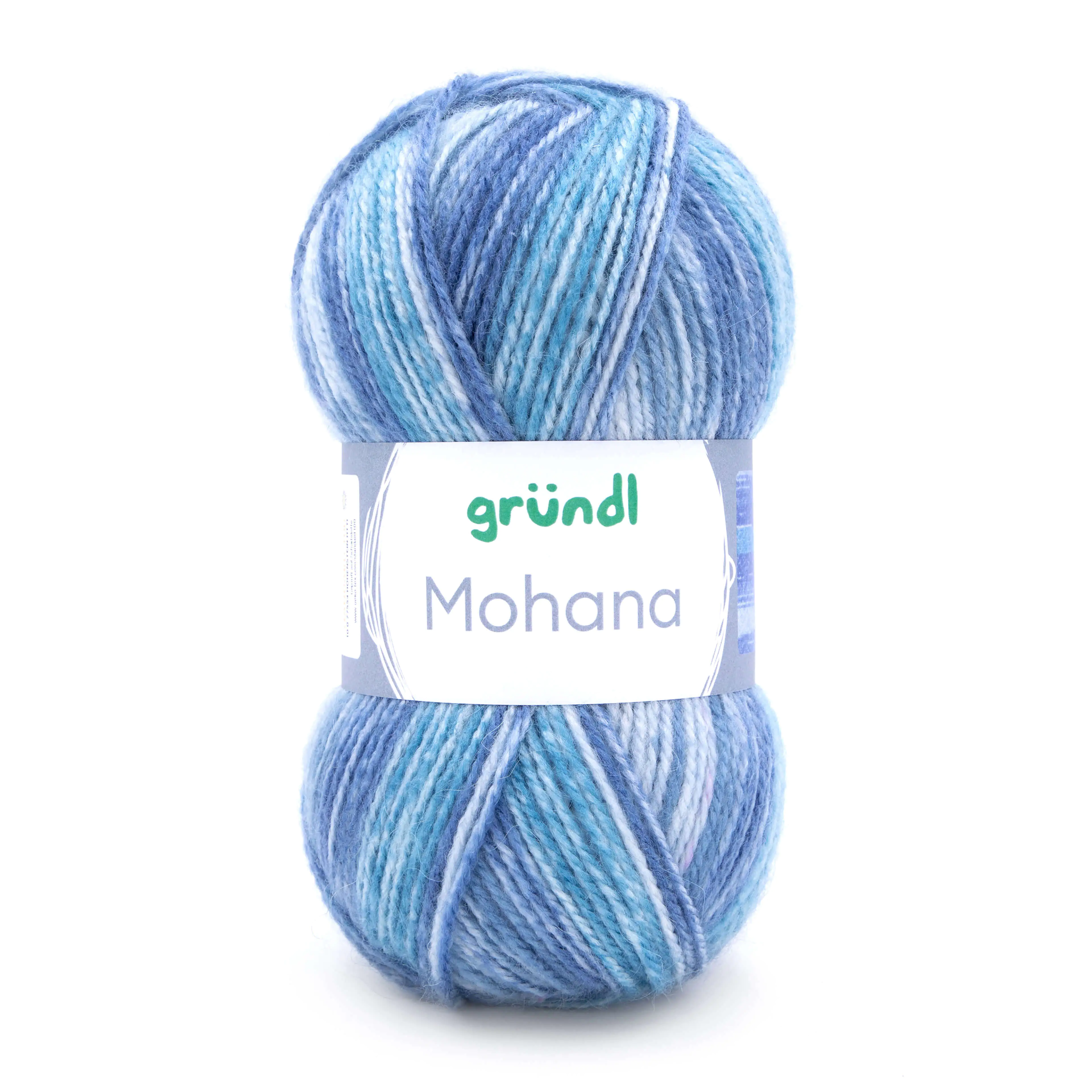 Gründl Wolle Mohana 100 g hellblau-türkis-dunkelblau