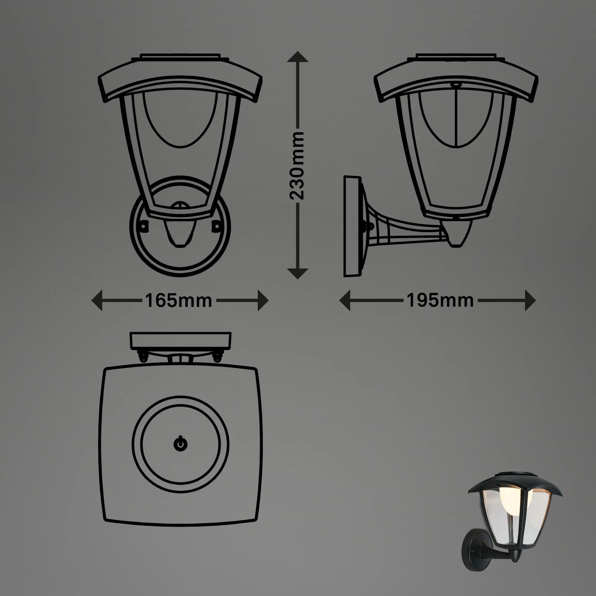 Briloner LED Akku-Außenwandleuchte Touch 4W schwarz dimmbar Briloner LED Akku-Außenwandleuchte Touch 4W schwarz dimmbar