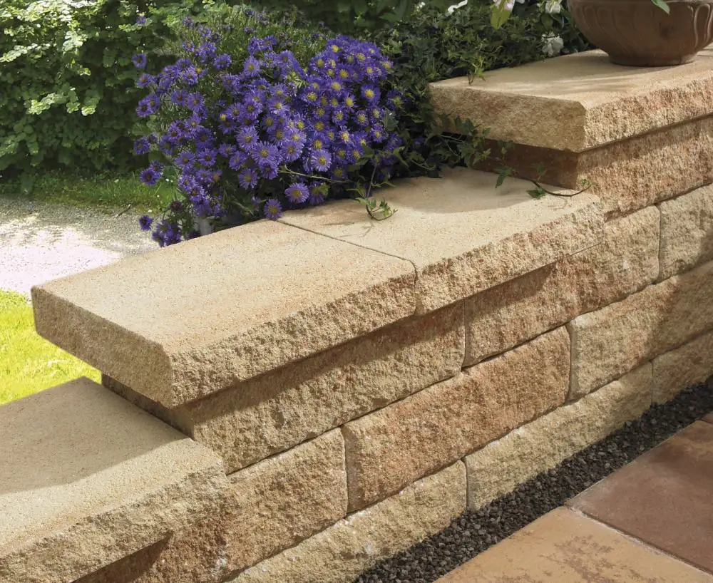 Kann Mauerabdeckung Bruchstein 60 x 35 x 8 cm sandsteinfarben