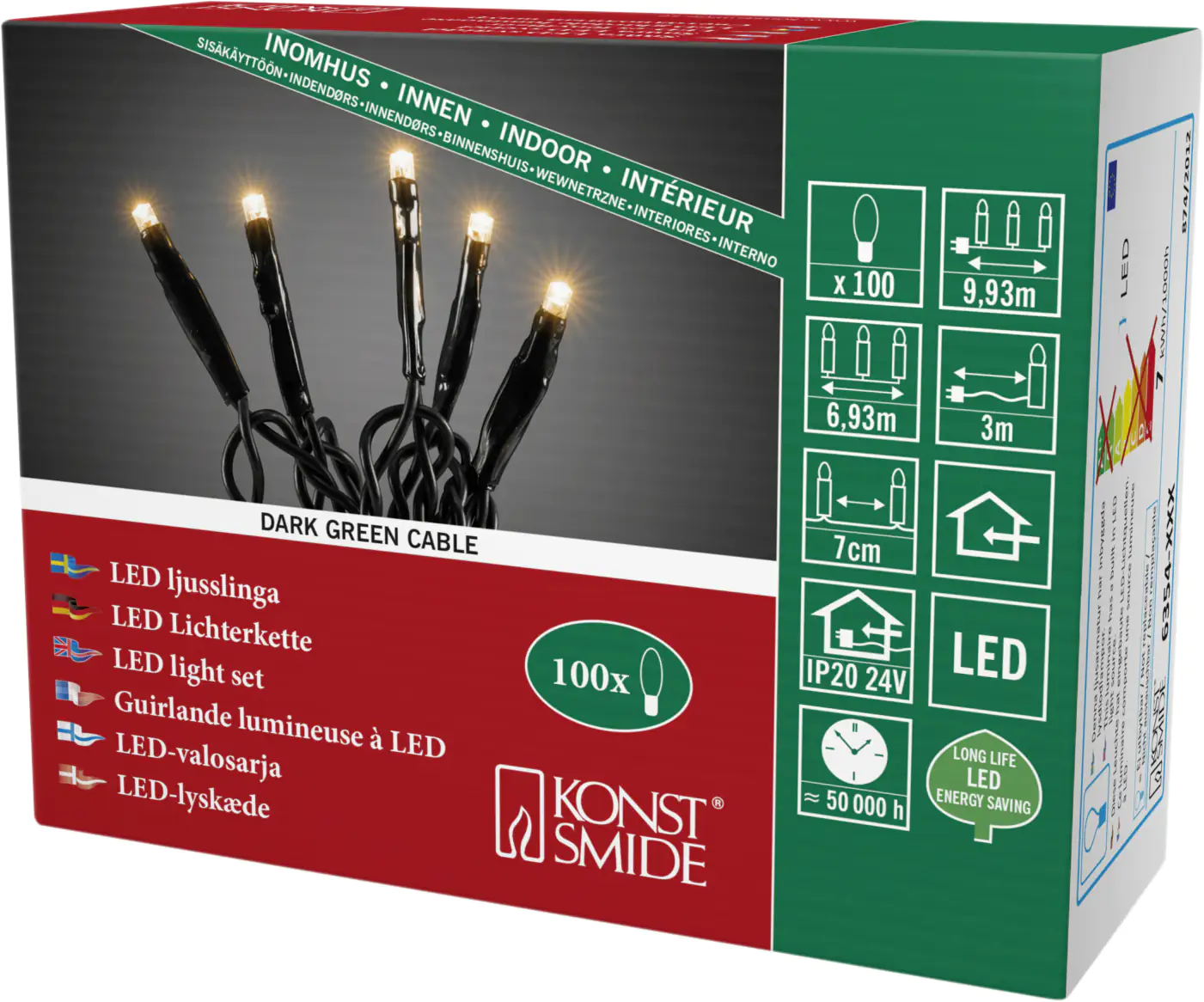 Konstsmide Microlichterkette 100 LED, bernstein Konstsmide Microlichterkette 100 LED, bernstein