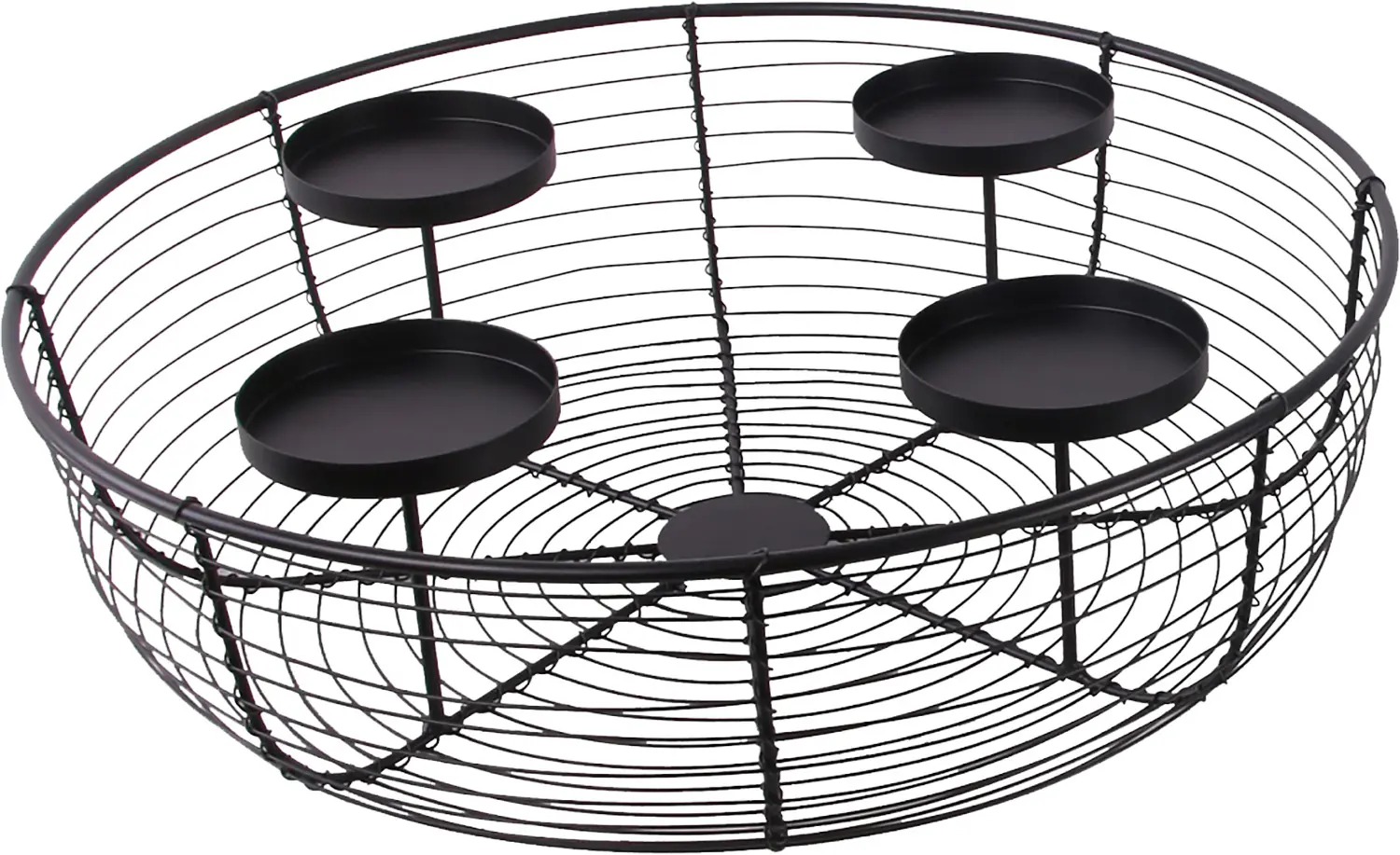 TrendLine Adventskranz Metall Ø 38 x 11 cm schwarz