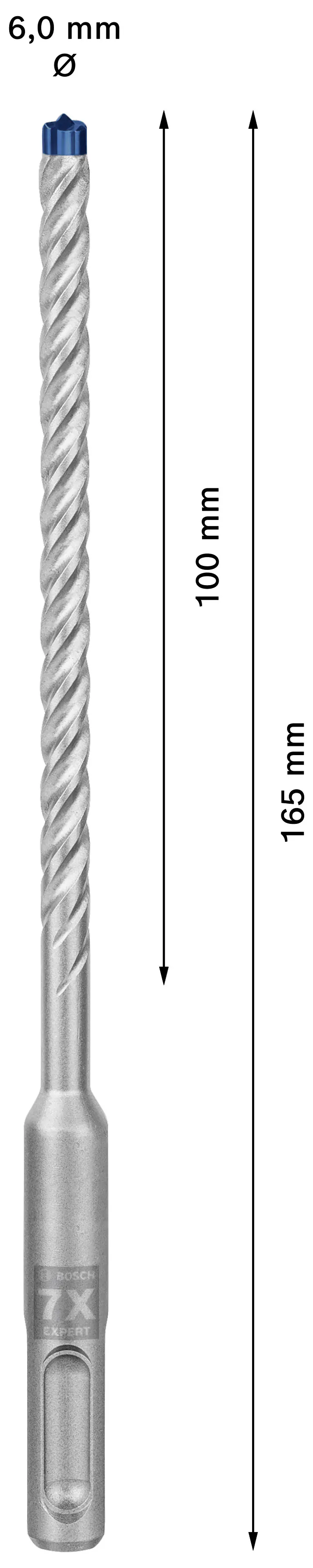 Bosch Expert SDS plus-7X Hammerbohrer Ø 6 mm 100 x 165 mm
