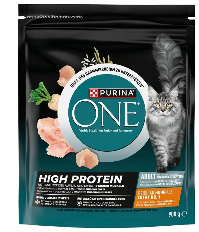 Purina One Katzentrockenfutter High Protein 900 g Huhn