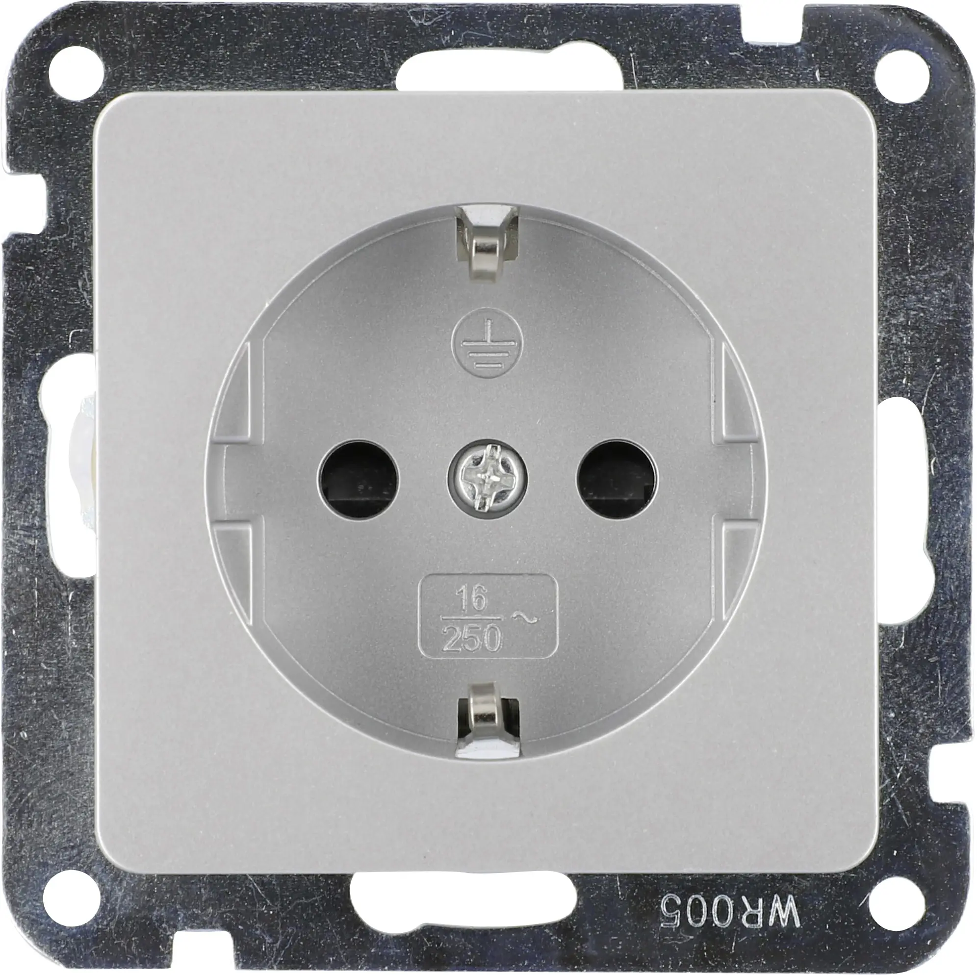 Unitec Steckdose ohne Rahmen silber, Serie Genua