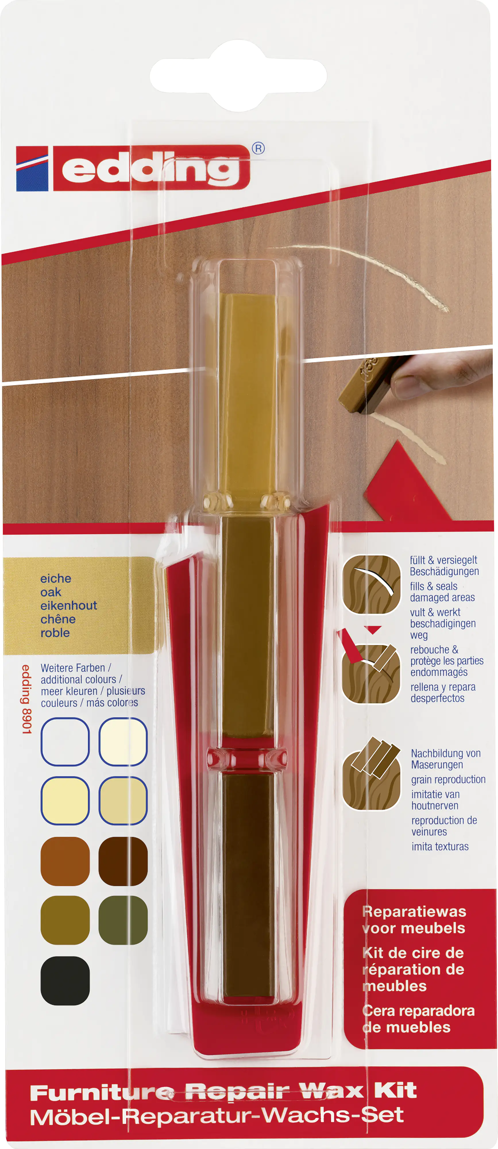 Edding Möbel-Reparaturwachs-Set 8901 eiche Edding Möbel-Reparaturwachs-Set 8901 eiche