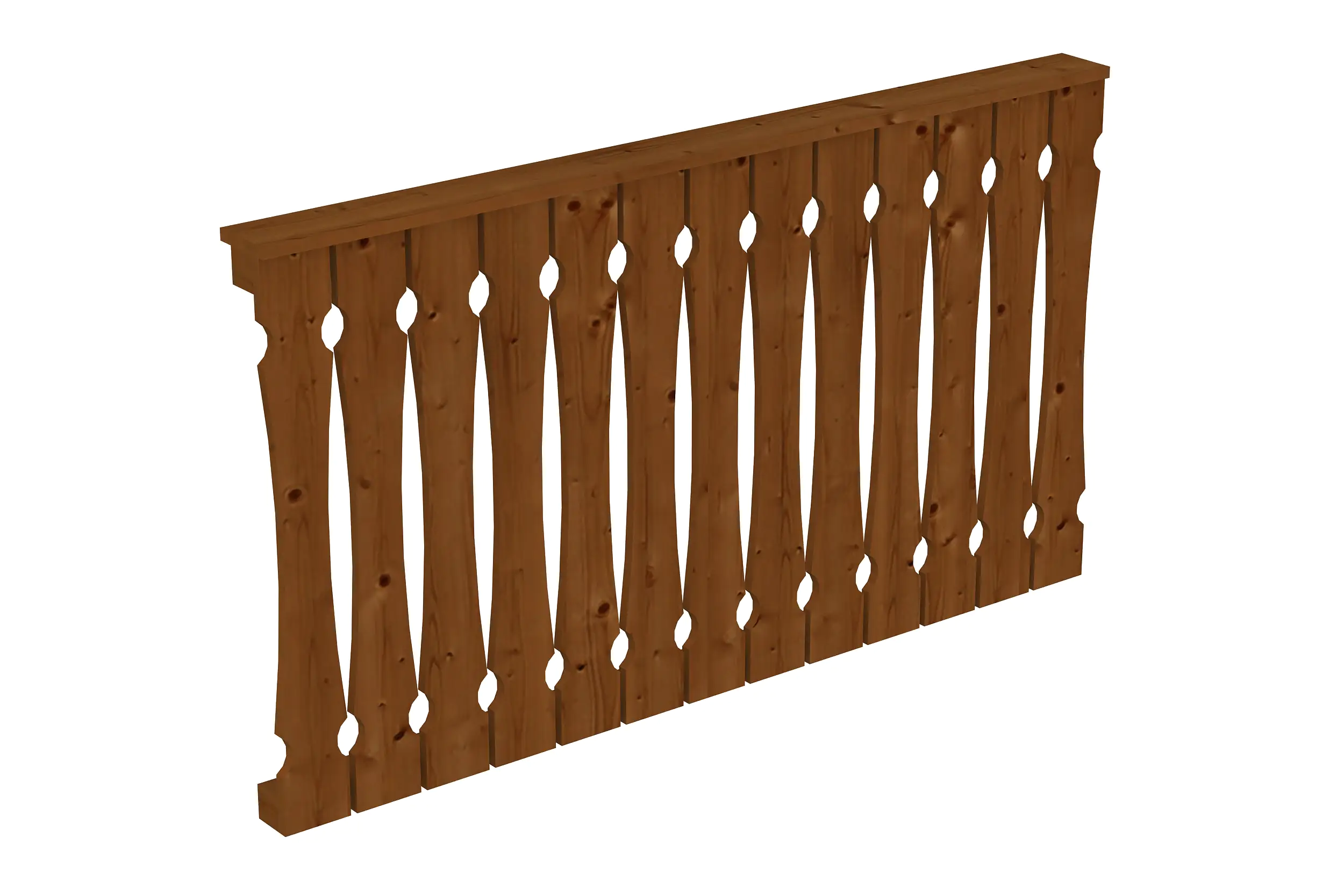 SKAN HOLZ Brüstung Balkonschalung 170 x 96 cm, Fichte, lasiert in Nussbaum