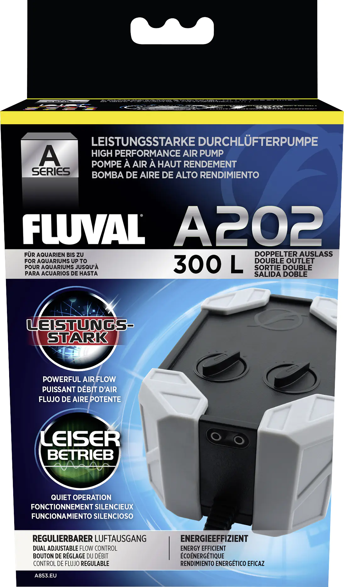 Fluval A 202 Durchlüfterpumpe für Aquarien bis 300 L