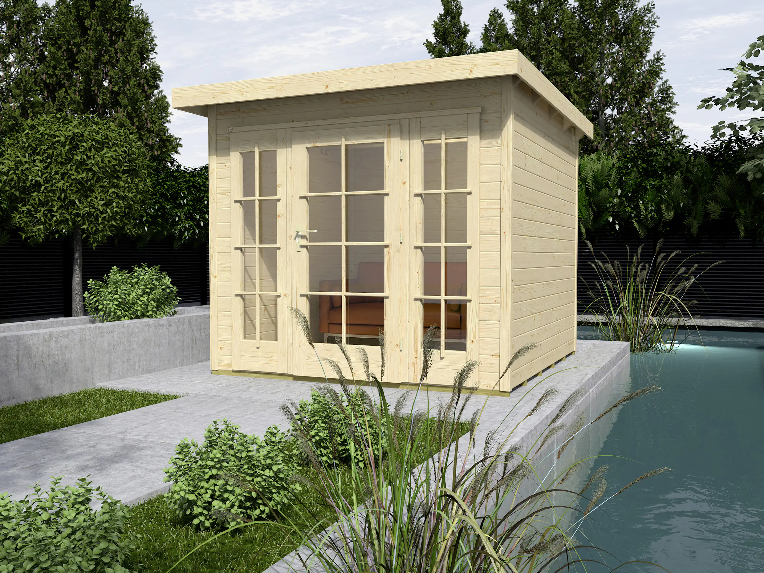 Weka Gartenhaus Panorama Maja 295 x 299 cm natur mit Fußboden Weka Gartenhaus Panorama Maja 295 x 299 cm natur mit Fußboden