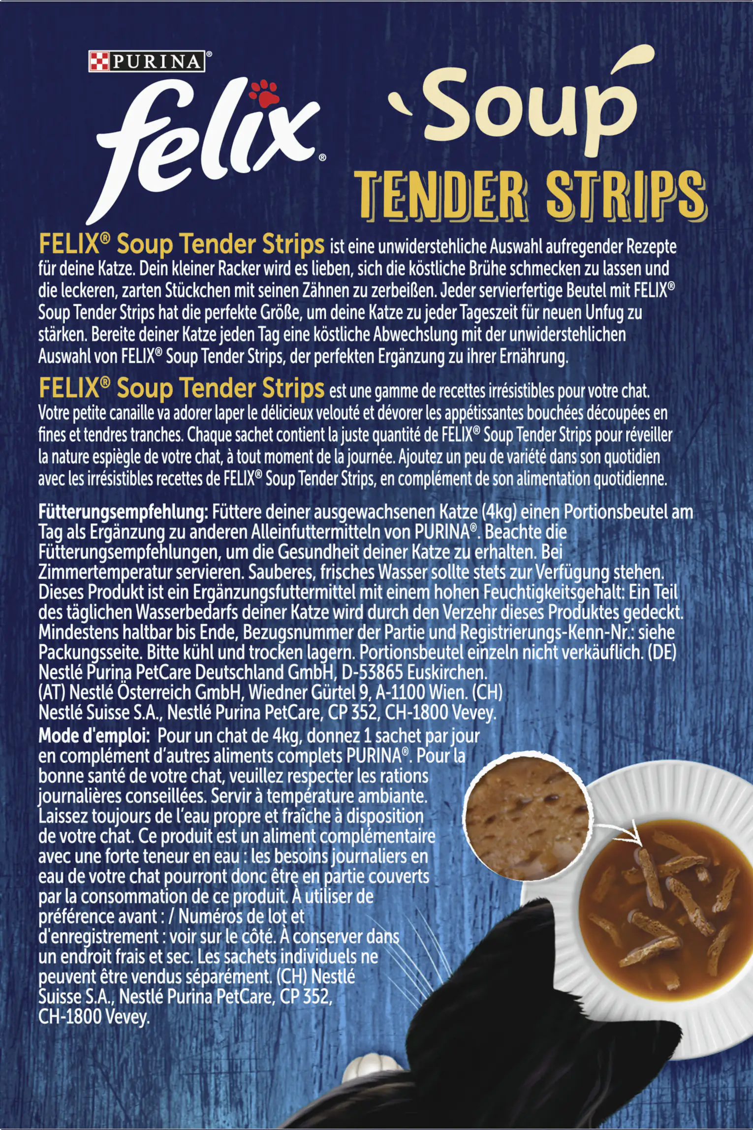 Felix Soup Tender Strips mit Rind, Huhn & Lamm 6 x 48 g