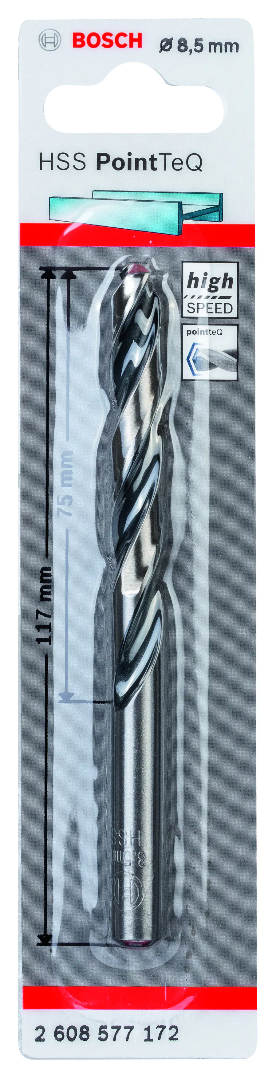 Bosch HSS-Spiralbohrer PointTeQ 8,5 mm