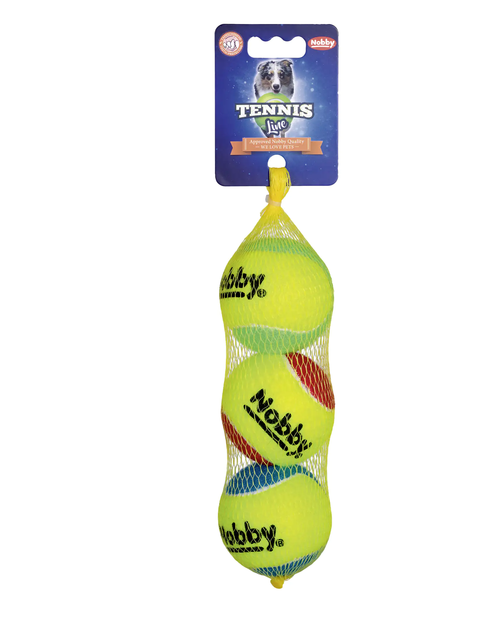 Nobby Tennisball sortiert 6,5 cm 3er Netz Größe M Nobby Tennisball sortiert 6,5 cm 3er Netz Größe M