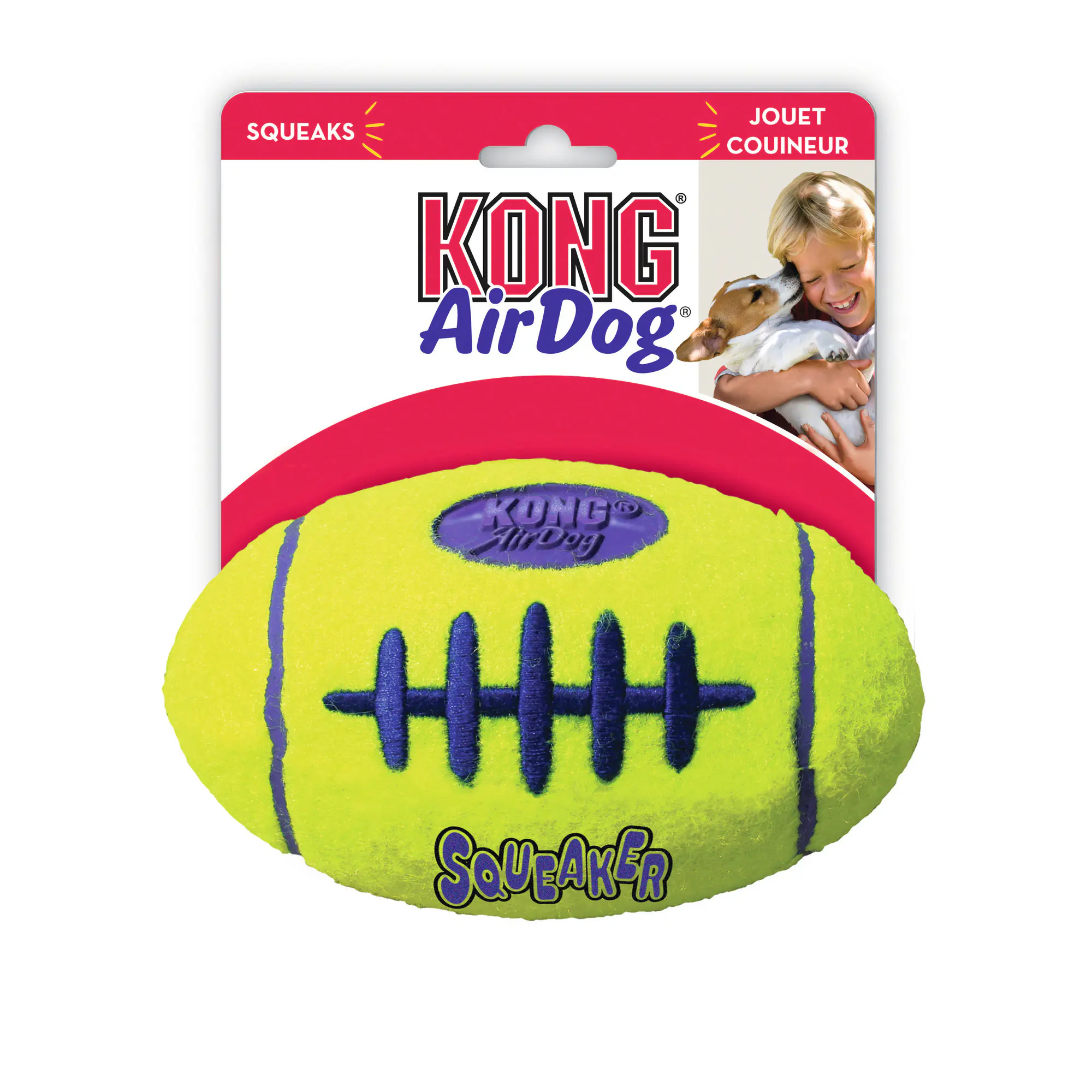Kong Hundespielzeug AirDog Squeaker Football 8 cm gelb