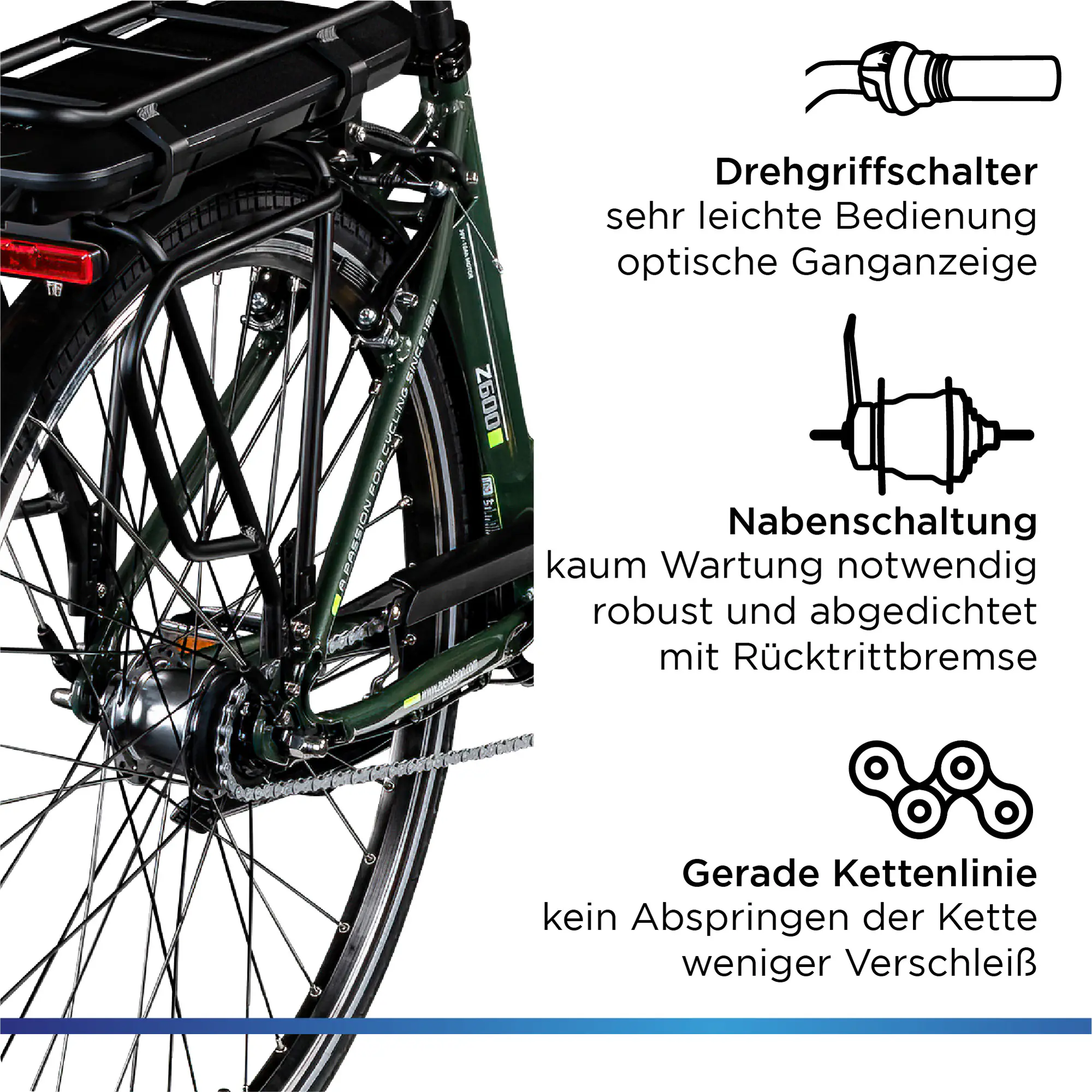 Zündapp E-Bike City Z600 28 Zoll 7-Gang 522 Wh khaki