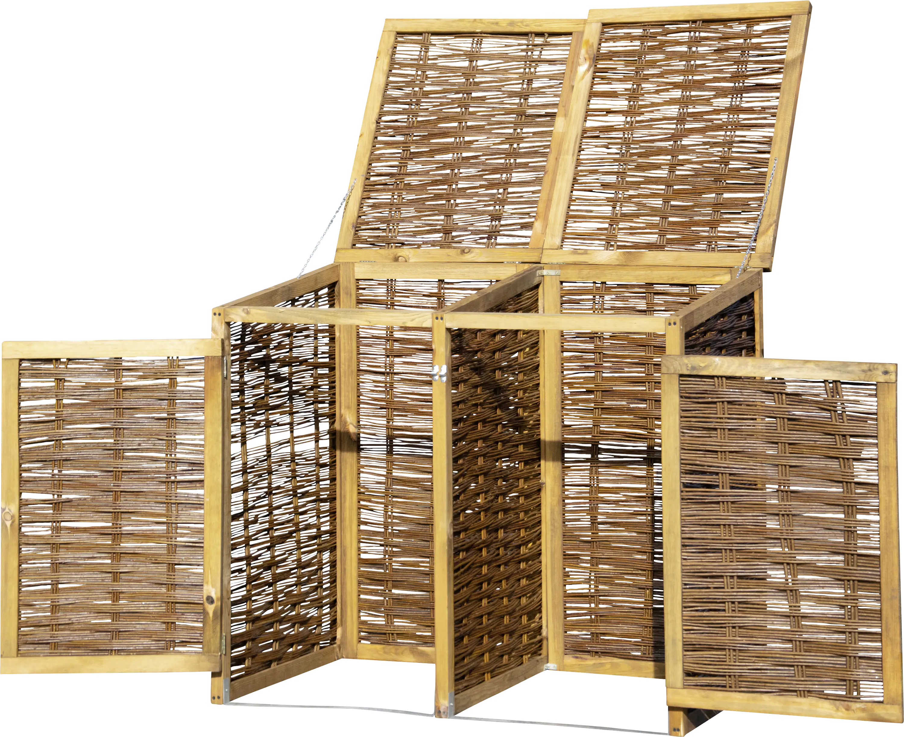 Dobar Mülltonnenbox Weide ungeschält 125 x 80 x 115cm Dobar Mülltonnenbox Weide ungeschält 125 x 80 x 115cm