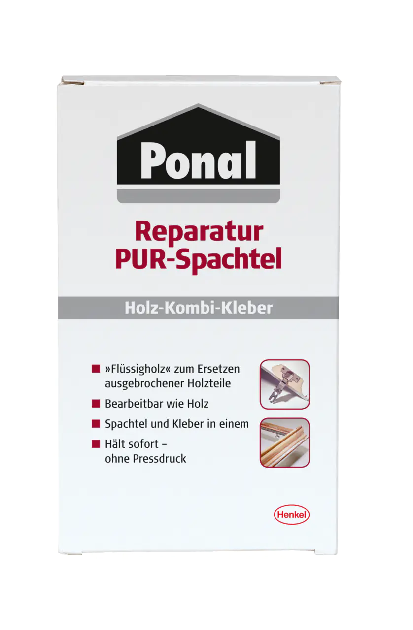 Ponal Spachtelmasse Reparatur PUR-Spachtel holzfarben 177 g Paket Ponal Spachtelmasse Reparatur PUR-Spachtel holzfarben 177 g Paket