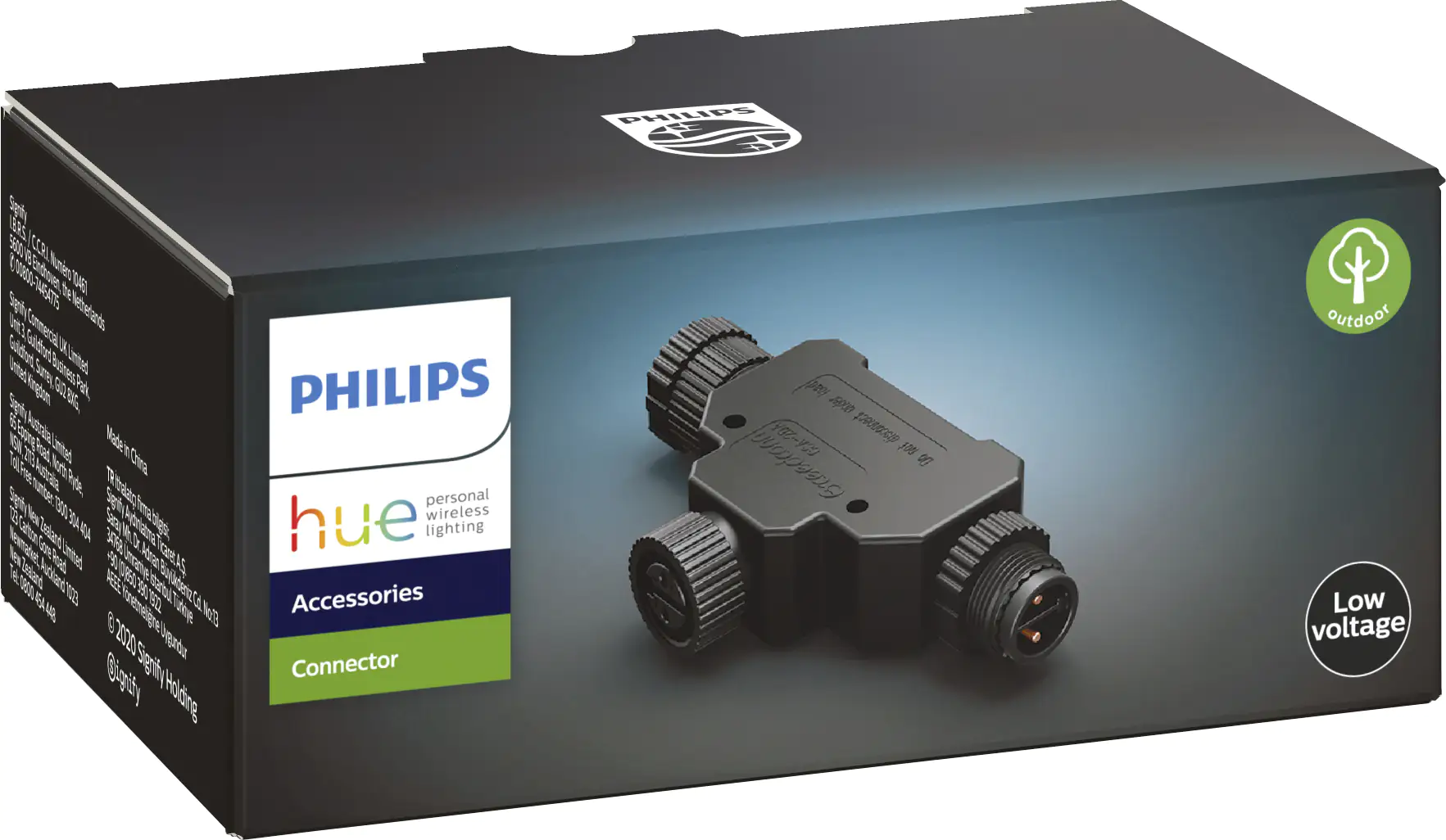 Philips Hue T-Stecker Outdoor schwarz Niedervolt-System IP67 Philips Hue T-Stecker Outdoor schwarz Niedervolt-System IP67