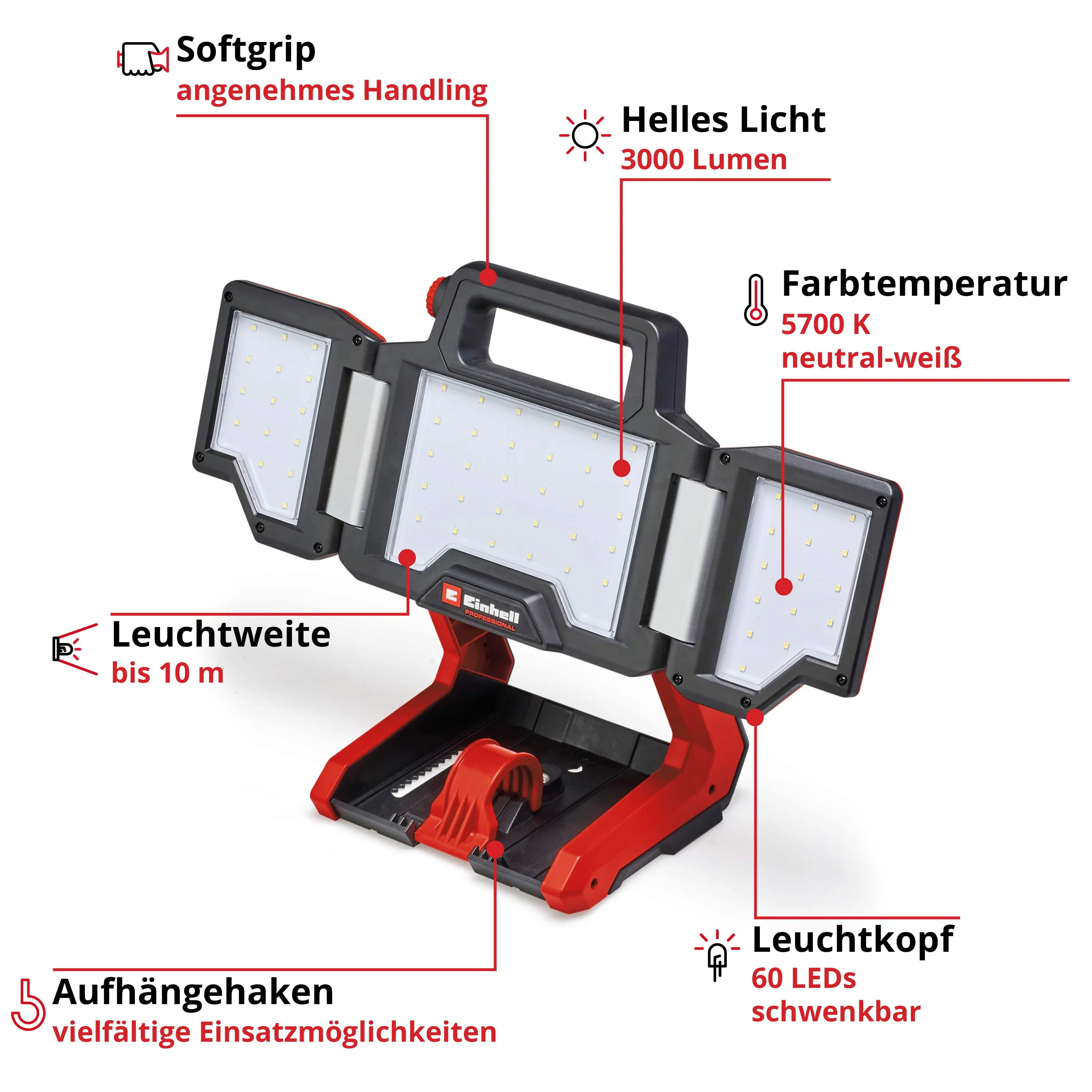 Einhell Professional Akku-Lampe TP-CL 18/3000 Li Set Solo Einhell Professional Akku-Lampe TP-CL 18/3000 Li Set Solo