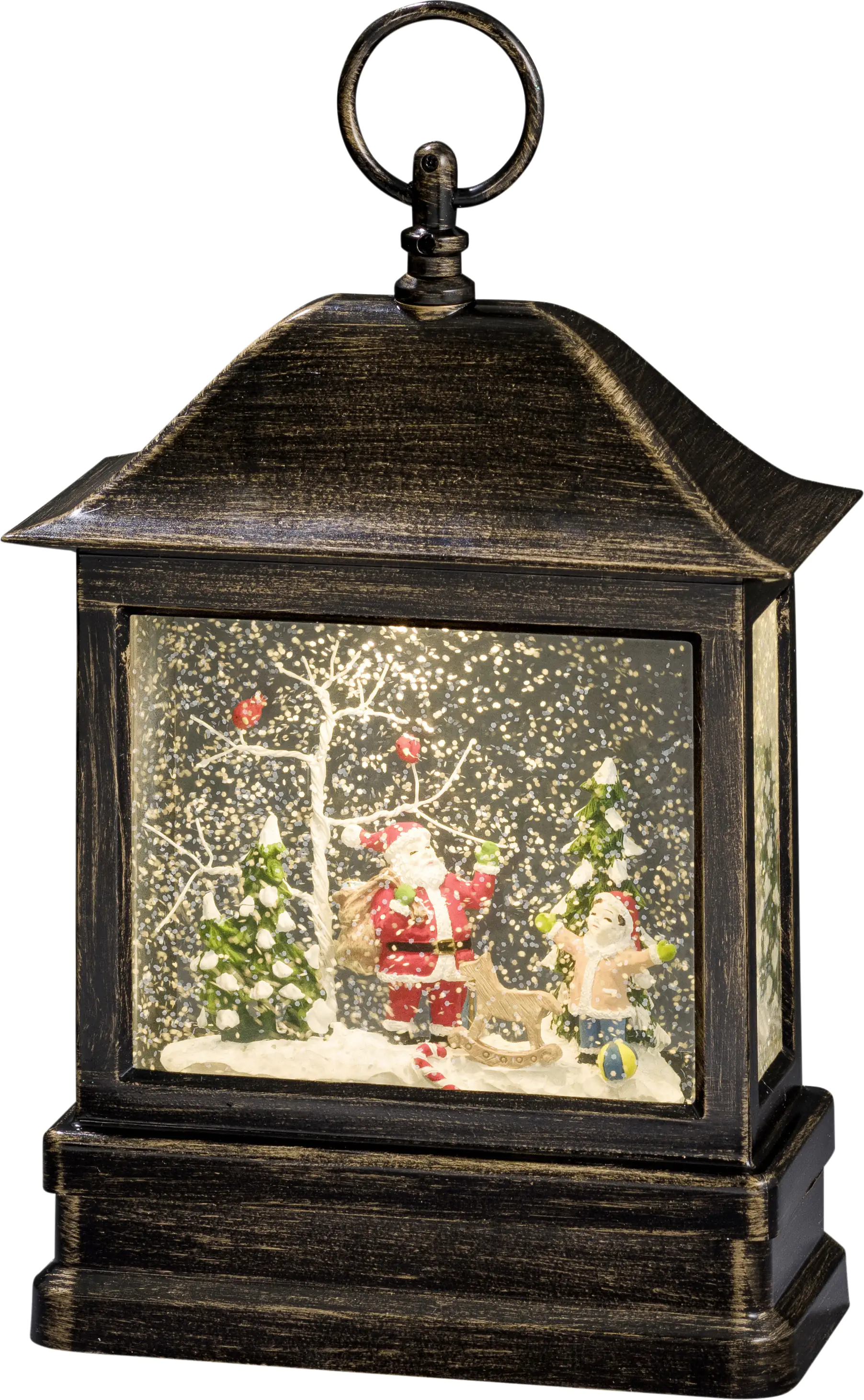 Konstsmide LED Schneelaterne mit Weihnachtsmann 8,5 x 17,5 x 25 cm