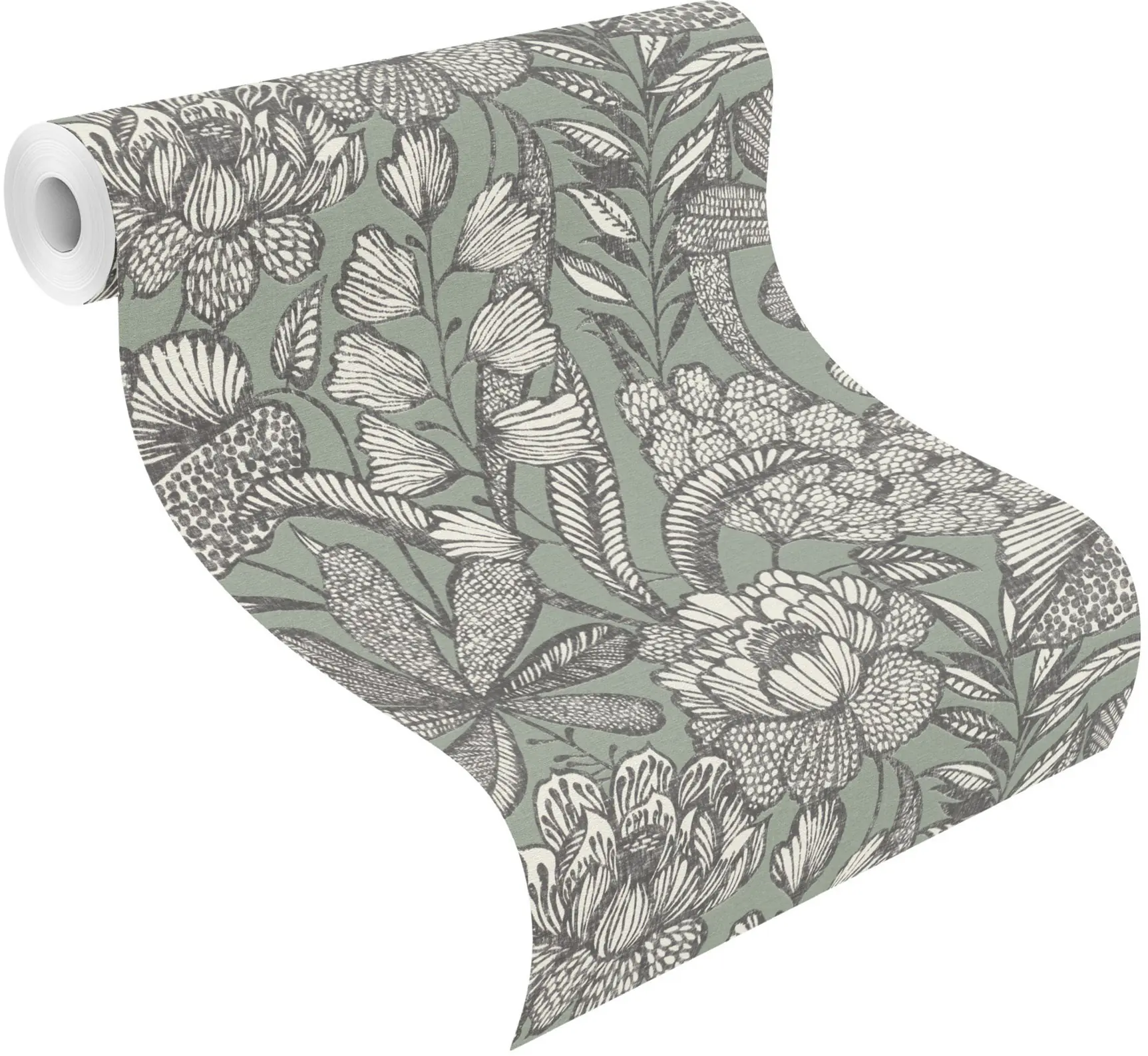 Rasch Vliestapete 555356 Grün-Grüngrau Muster & Motive 10,05 m x 0,53 m