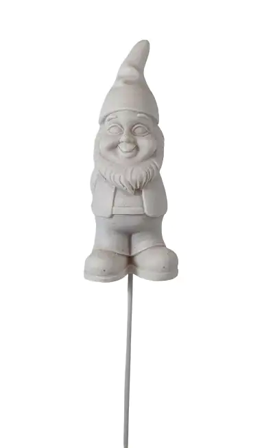 Gartenstecker Gartenzwerg  9 x 3,5 cm weiß