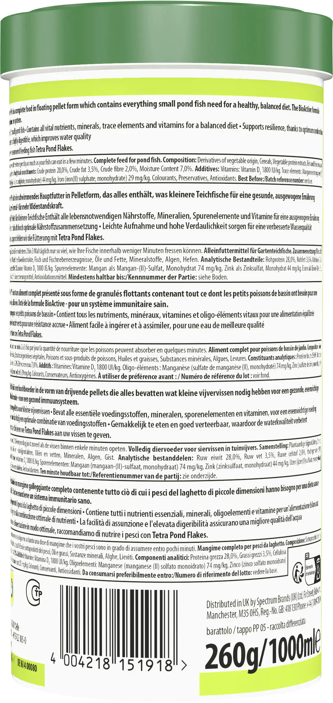 Tetra Teichfutter Pond Pellets Mini 1 L