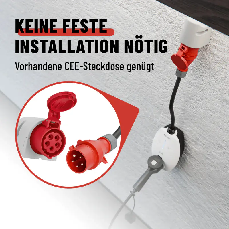 Absina Wallbox 11 kW weiß Plug & Play appfähig weiß