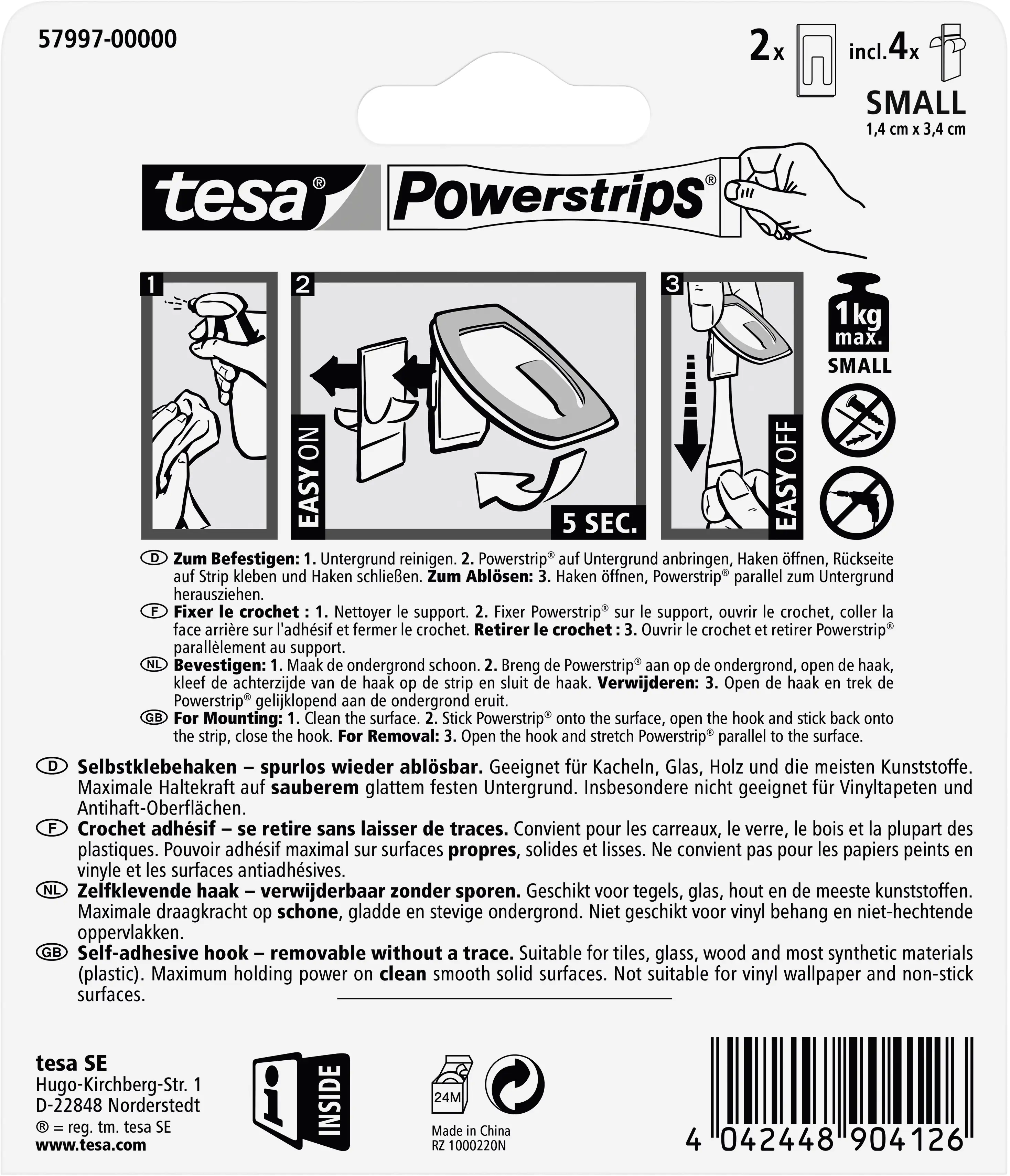 tesa Haken Powerstrip Small chrom