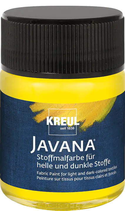 Kreul Javana Stoffmalfarbe für helle und dunkle Stoffe gelb 50 ml