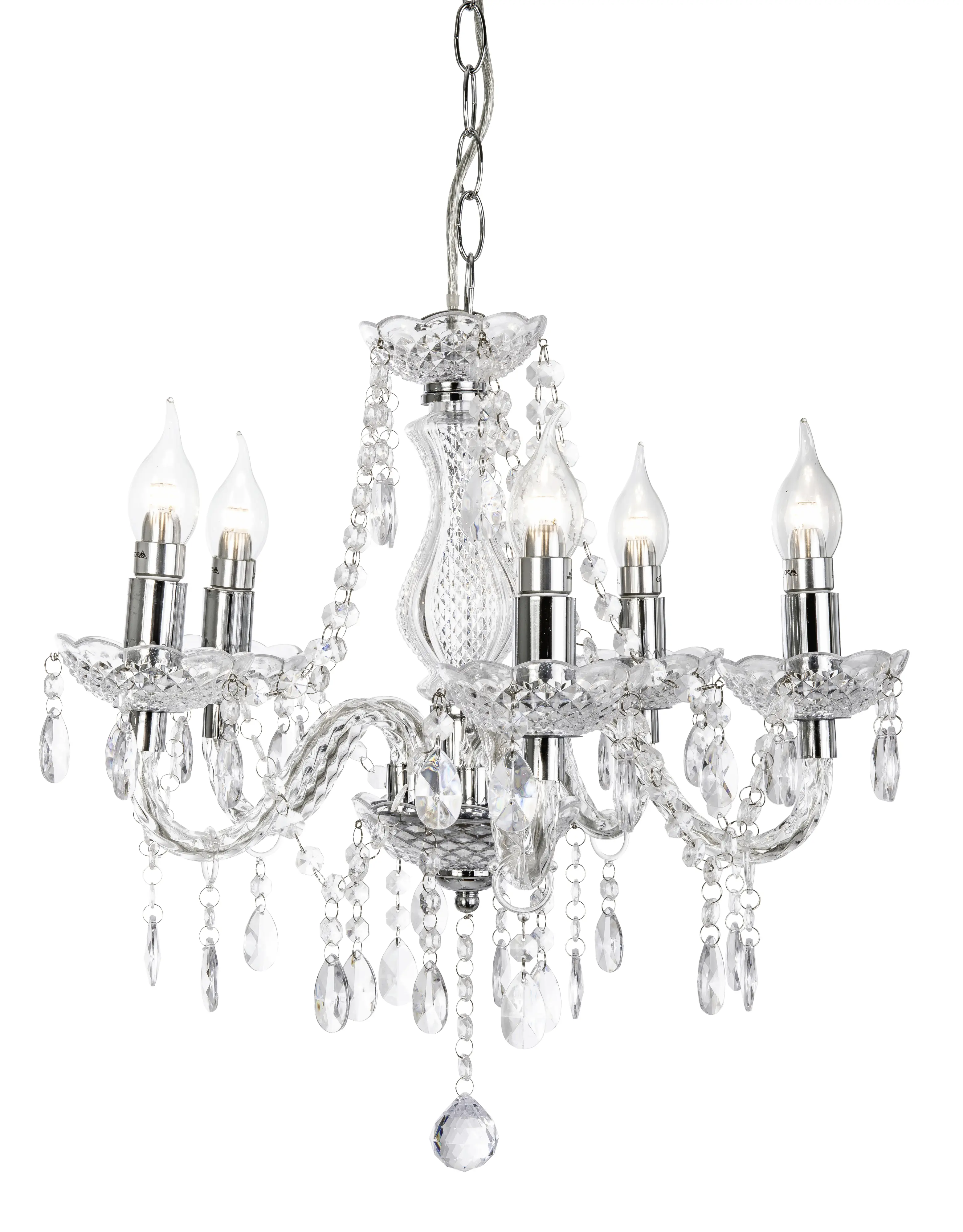 Globo Kronleuchter Marie Ø 48 x 150 cm verchromt