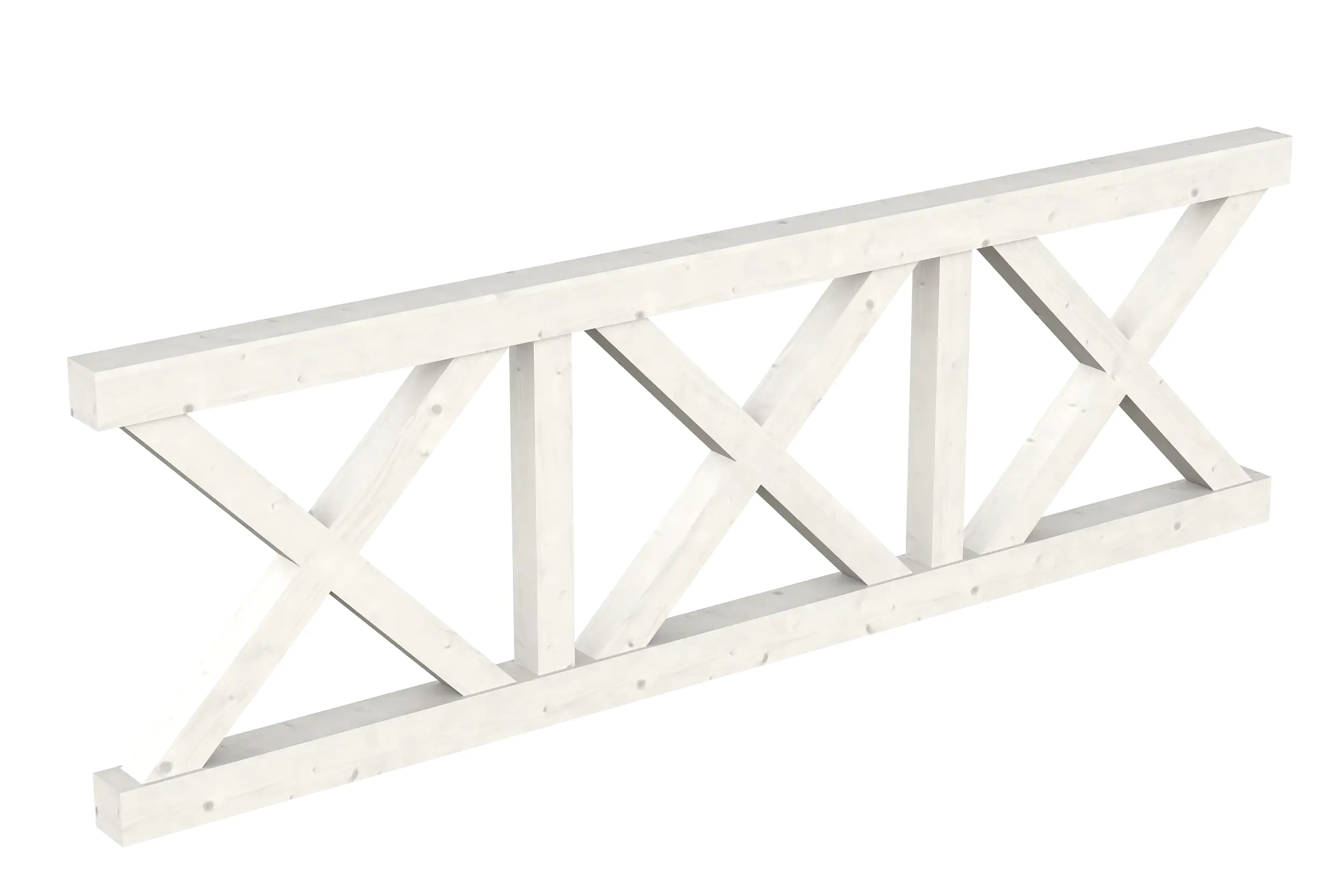 SKAN HOLZ Brüstung Andreaskreuz 270 x 84 cm, Fichte, lasiert in Weiß