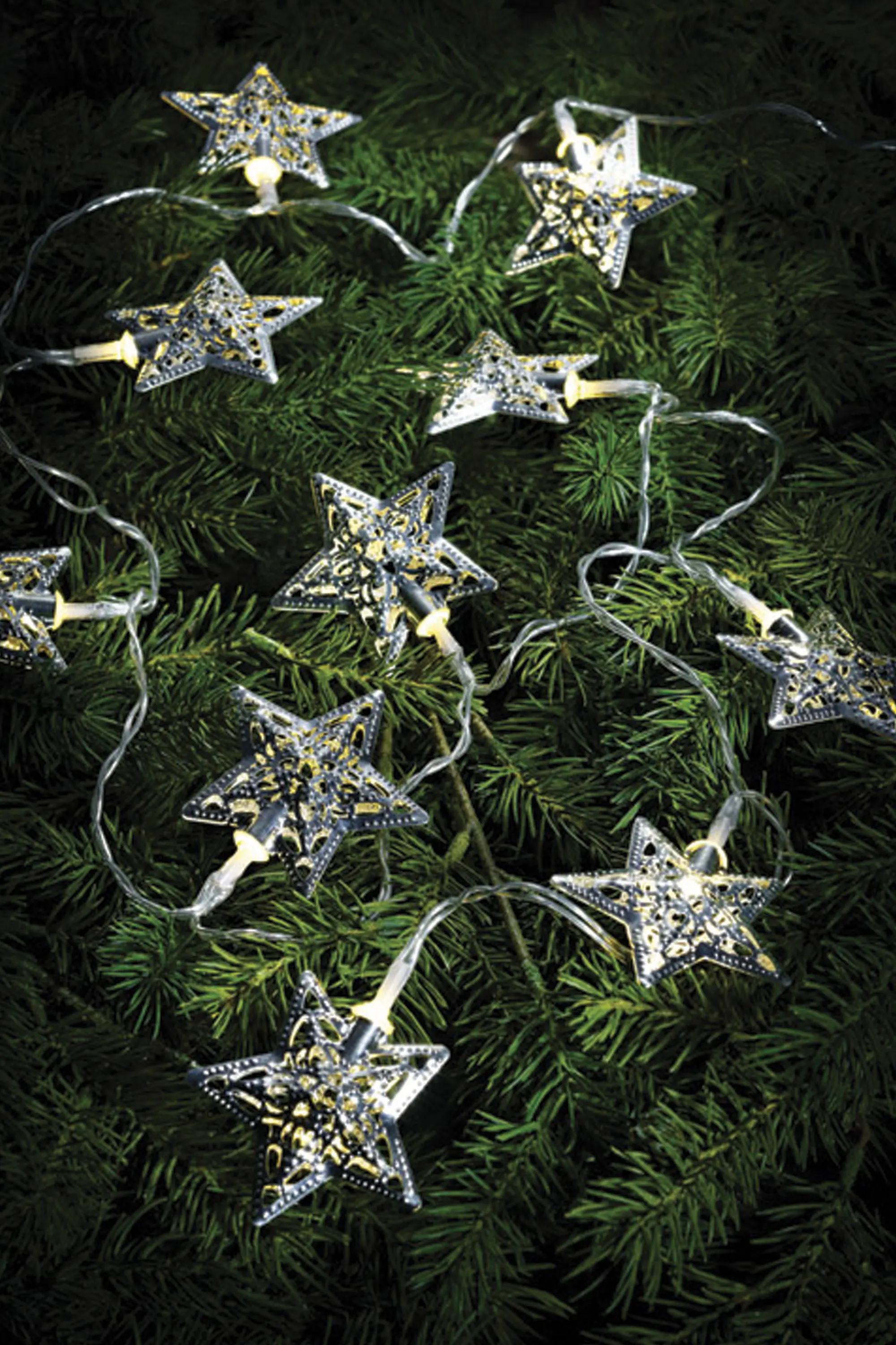 Markslöjd Lichterkette Lillan Sterne innen 2,1 m warmweiß mit Timer 