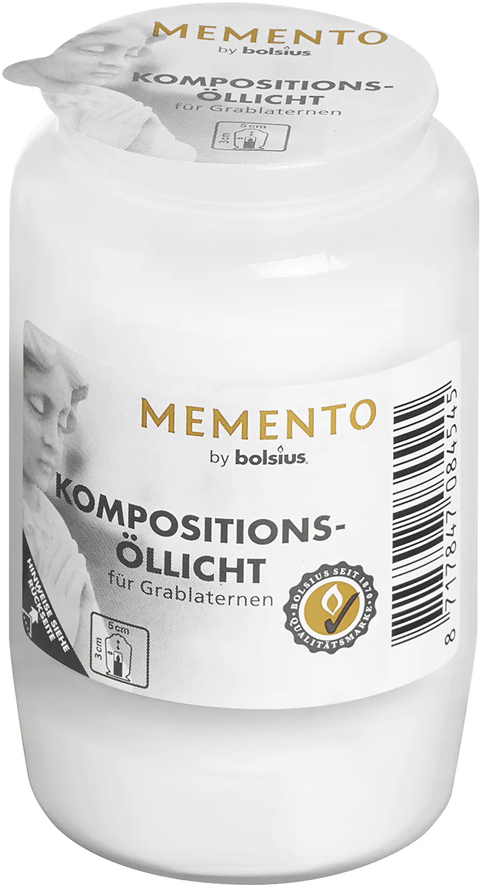 Bolsius Kompositions-Öllicht Nr. 3 weiß, Höhe 9,5 cm, Ø 5,7 cm Bolsius Kompositions-Öllicht Nr. 3 weiß, Höhe 9,5 cm, Ø 5,7 cm