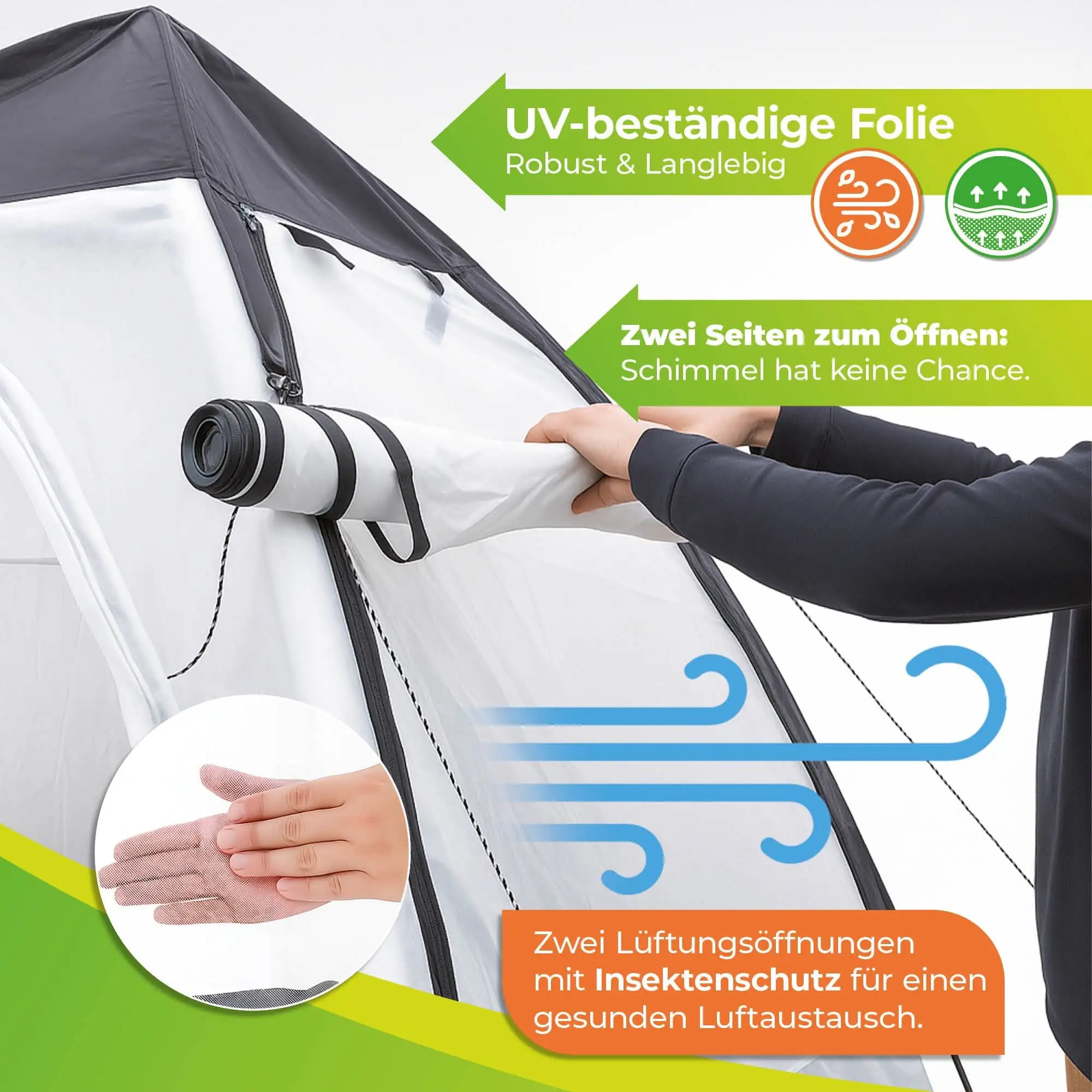 Biogreen Überwinterungszelt "Tropical Island Breeze L" für Pflanzen H 200 x Ø 240 cm