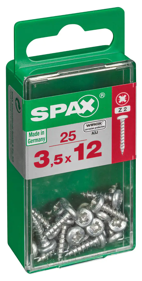 Spax Universalschrauben 3.5 x 12 mm TX 20 Rundkopf - 25 Stk. Spax Universalschrauben 3.5 x 12 mm TX 20 Rundkopf - 25 Stk.